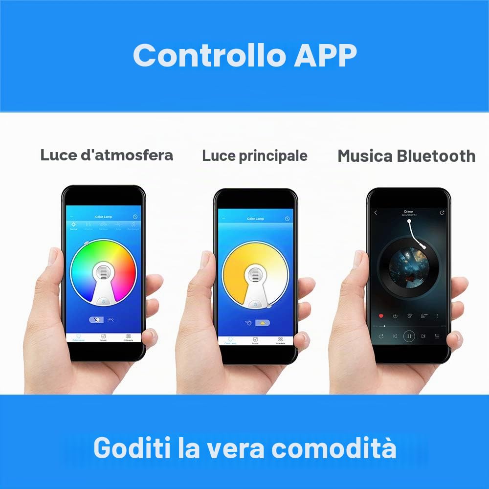 36W Φ40cm Musica Plafoniera Led Bluetooth Altoparlante con Telecomando,Lampada da Soffitto Cambia Colore Regolabile ,Moderno Smart RGB Illuminazione Interni per Camera da Letto Cucina Soggiorno Bagno
