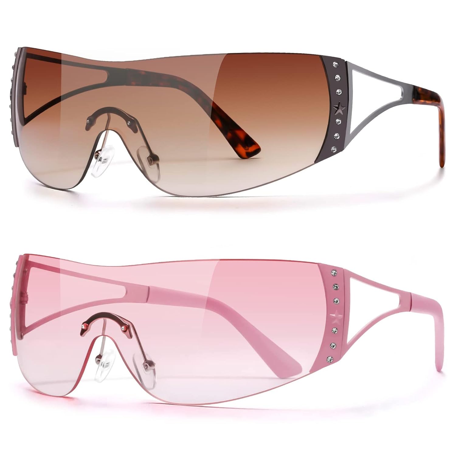 DQbhzh Y2K Óculos de sol anos 2000, óculos de sol legais sem aro Y2K para mulheres e homens, óculos escuros modernos em promoção! Veja a oferta e mais achadinhos de Óculos de sol 8 Hoje é o melhor dia para comprar DQbhzh Y2K Óculos de sol anos 2000, óculos de sol legais sem aro Y2K para mulheres e homens, óculos escuros modernos com aquele preço maroto! Promoção! Aproveite a oferta! 8