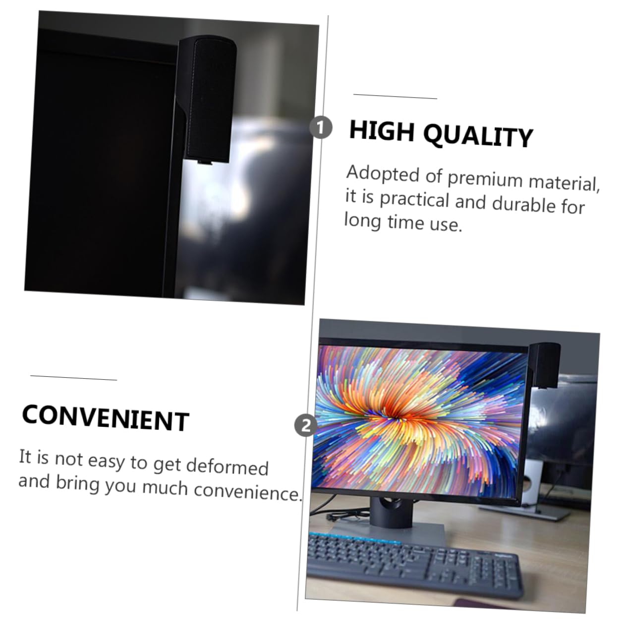 STOBOK USB Computer Speaker Clip Creative Desktop Speaker for Notebooks Easy Install Audio Connection Fashionable Design for Office and Home Use