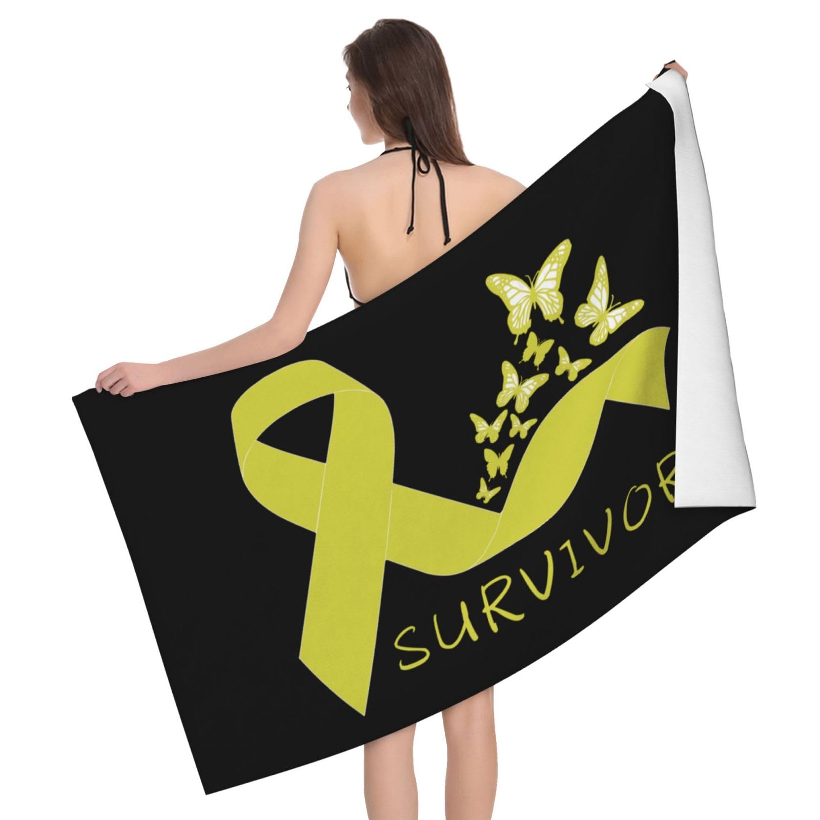 HLBSDM Microfiber Sarcoma Cancer Survivor Beach Towel Quick Dry Soft Sand Free Beach Towels for Pool Swim Beach Lightweight Thin Towels