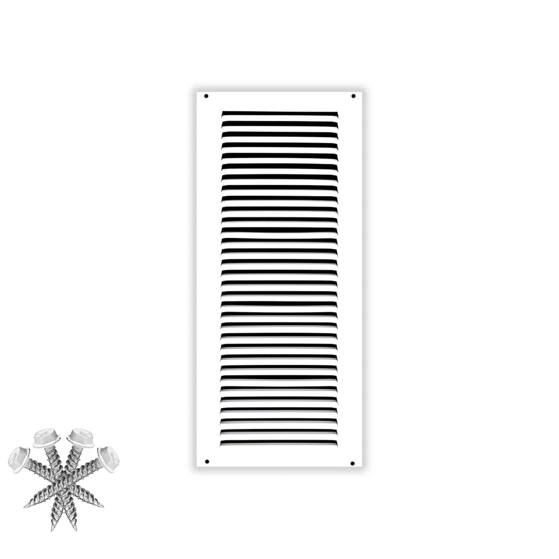 14'' x 8'' [Duct Opening] Flat Stamped Steel Return Air Grille by - Sidewall and Ceiling - HVAC Premium Vent Duct Cover - White [Overall Dimensions: 15.75''w X 9.75''h] — view 31