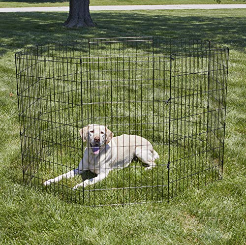 New World Pet Products 42' Foldable Black Metal Dog Exercise Pen No Door #TOP1