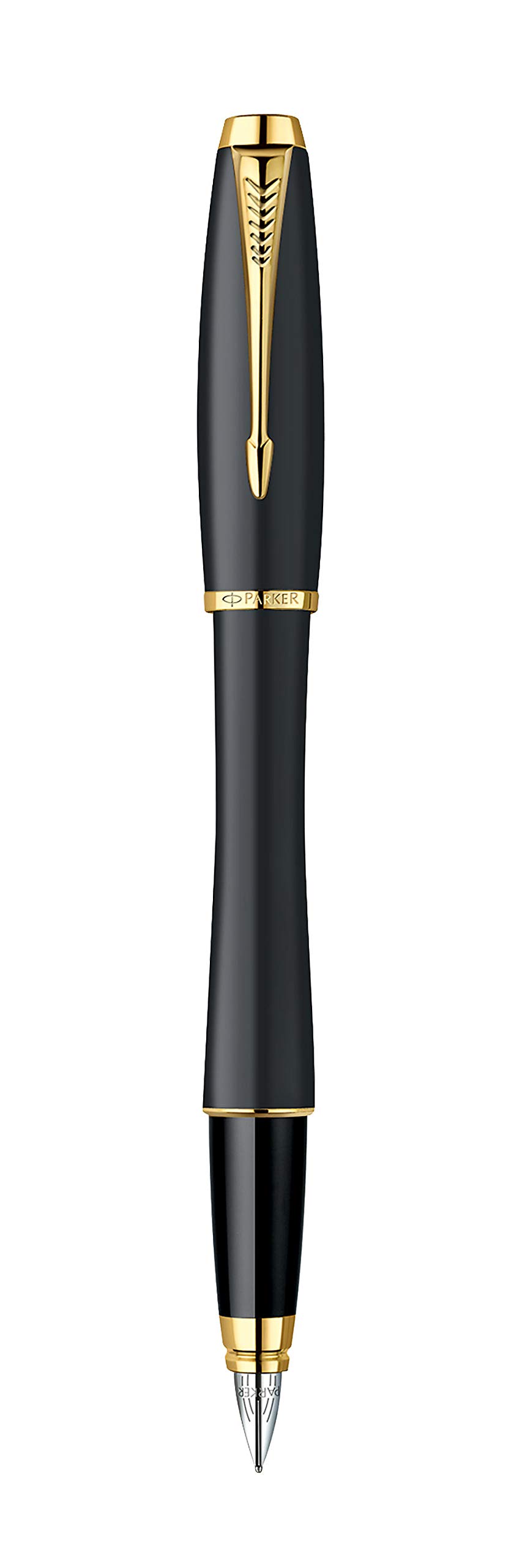 Parker Urban Black Gold Trim Medium Nib Fountain Pen - Gift Boxed