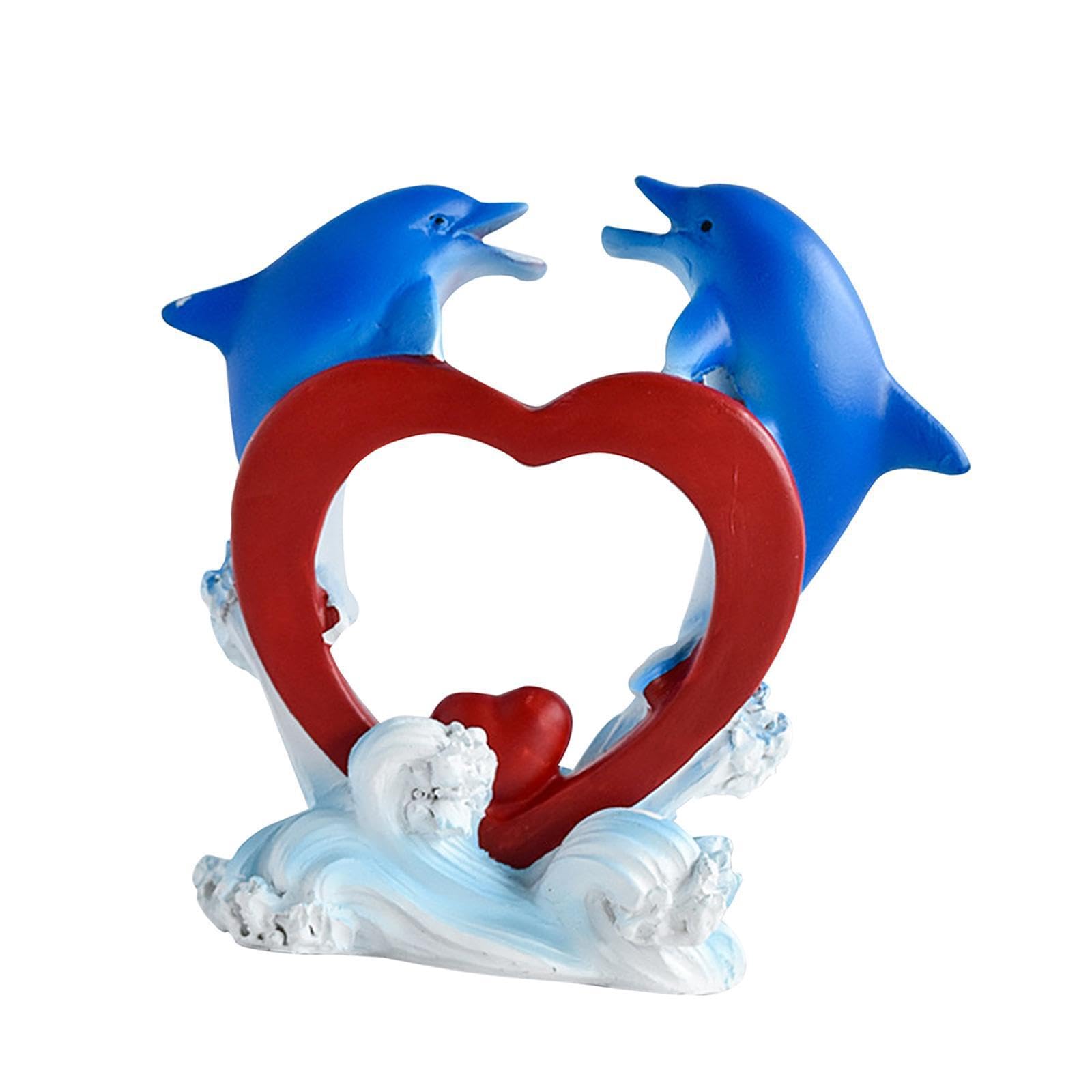 TWISAXC Exquisite Dolphin Ornament Adds Of Elegance To Home Dolphin Statue Figurine Home Decor Wedding Party, Blue, Style D