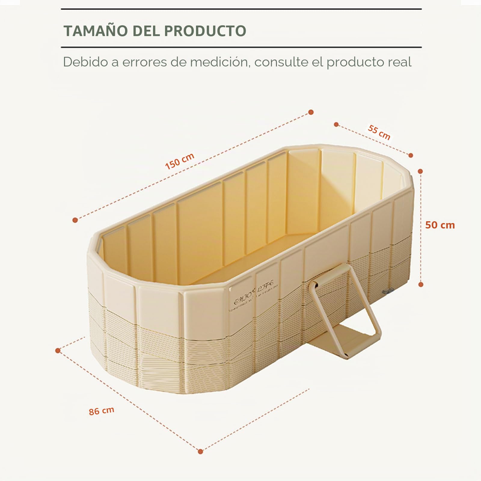 Simcat Bañera portátil 2 en 1 para adultos, 150 x 55 cm, plegable para 2 personas, con tapa, baño caliente y helado con aislamiento
