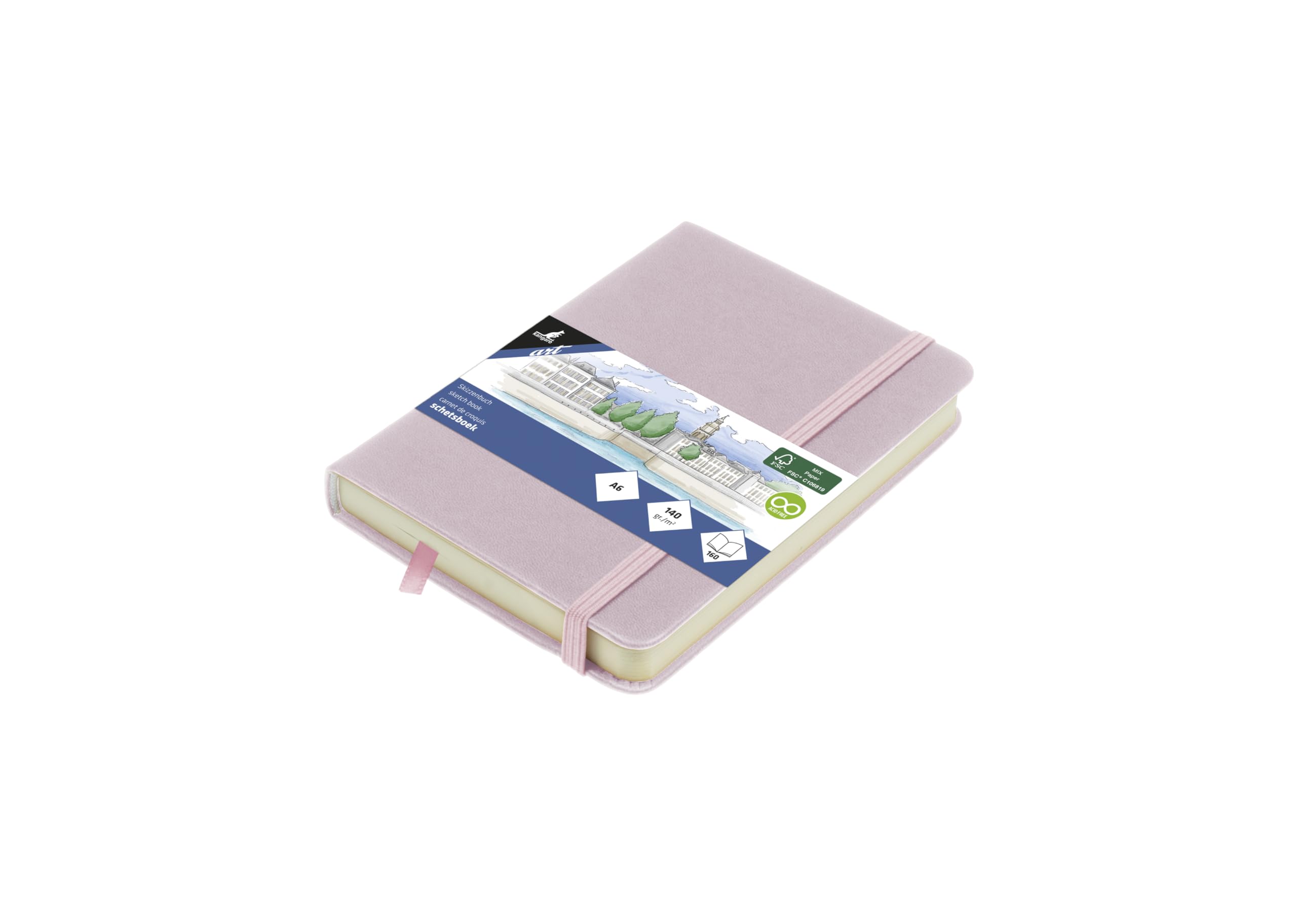 Kangaro Art - Cuaderno de bocetos (A6, tapa dura, 80 hojas, 140 g), color morado