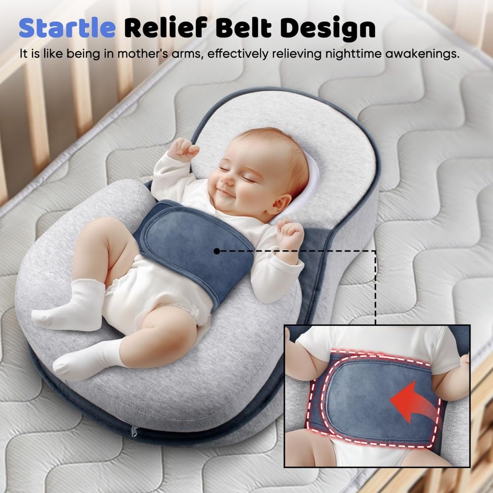 Cuscino per Allattamento per Neonato, Cuscino di Supporto per Neonato, Cuscino per Allattamento al Seno, antireflusso, Allattamento con biberon, Versione Grande (65 * 30 * 40 cm)