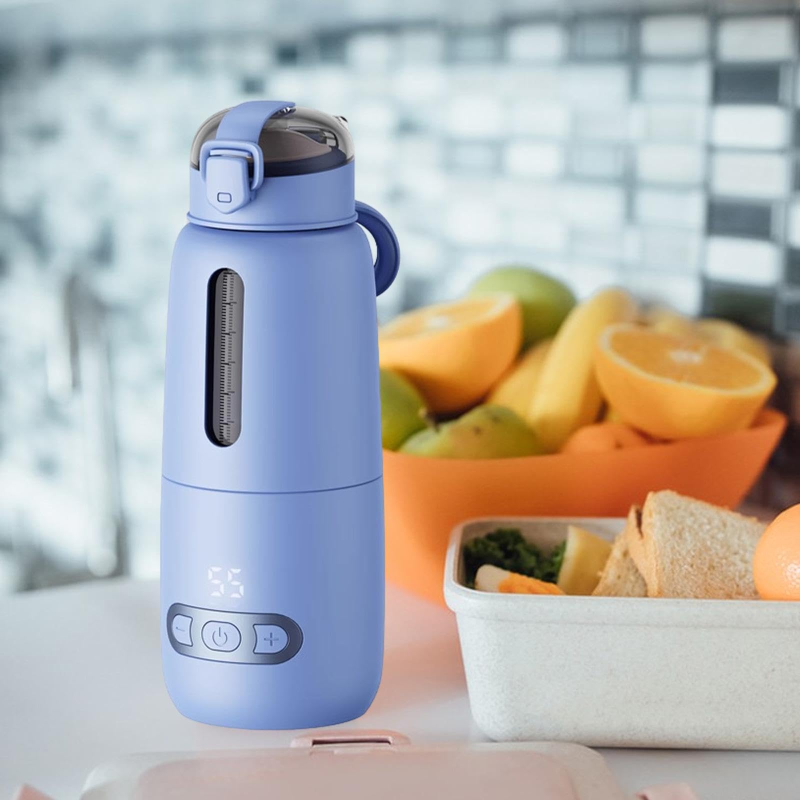 Calientabiberones Portátil, Recargable, con Control de Temperatura, Calientaleches para Bebés, Ideal para Viajes, Actividades Al Aire Libre Y Picnics, azul 300ml, tal como se describe