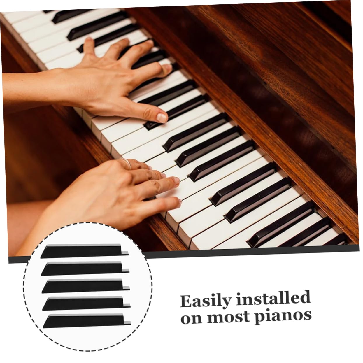 TOYANDONA 5 Zestawów Fortepian Czarne Klawisze Fortepian Wymiana Topy Klawiszy Część Instrumentu Muzycznego Materiały Do ​​Instrumentów Muzycznych Fortepian Klawiatura Akcesoria Do 4 szt*5