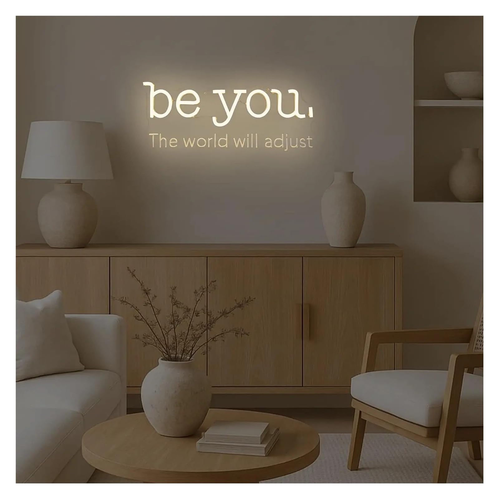 Luci al Neon Da Parete Insegna Al Neon A LED "Be You The World Will Adjust"