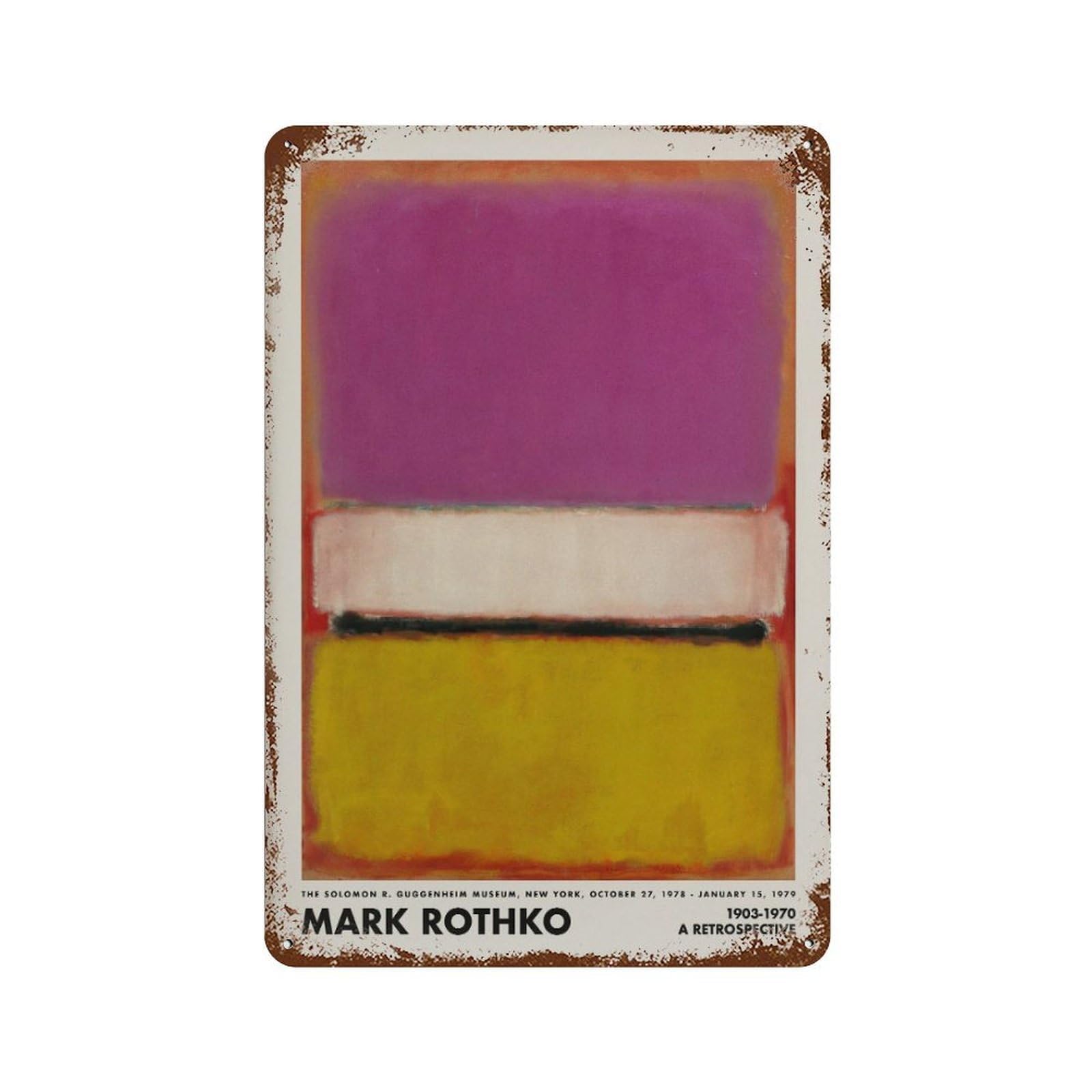 xiaoxiaoshen Mark Rothko Abstract Retro Museum Wall Decor Art Metal Tin Poster Modern Home Decor Art Home Bar Shop Decorations Vintage Sign 30x20cm