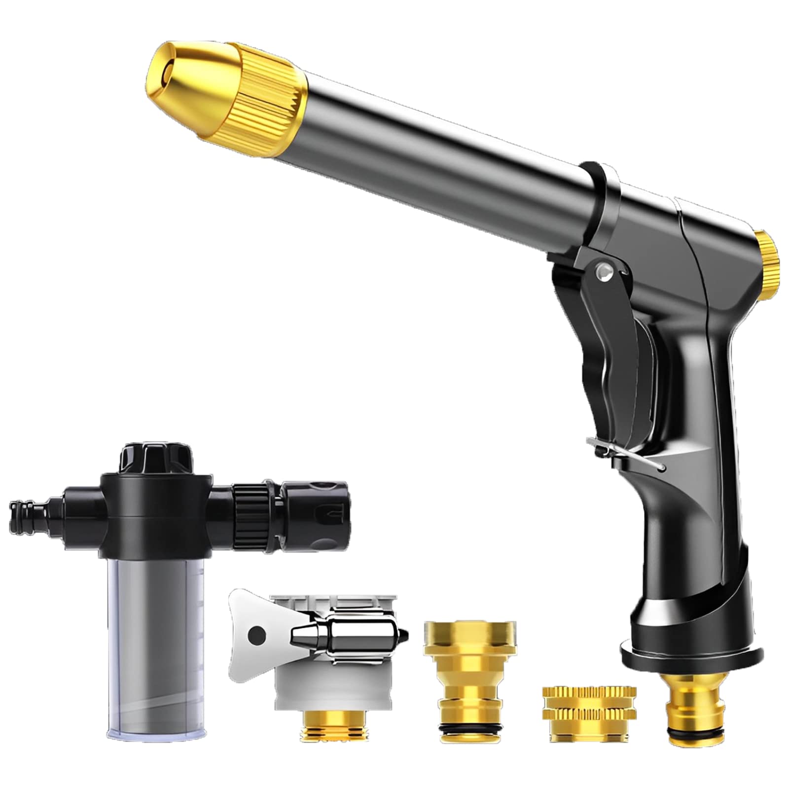 High Pressure Water Gun HALAMODO, High Pressure Metal Car Wash Water Gun, With Telescopic Water Pipe, Portable High Pressure Water Gun for Car Wash and Watering