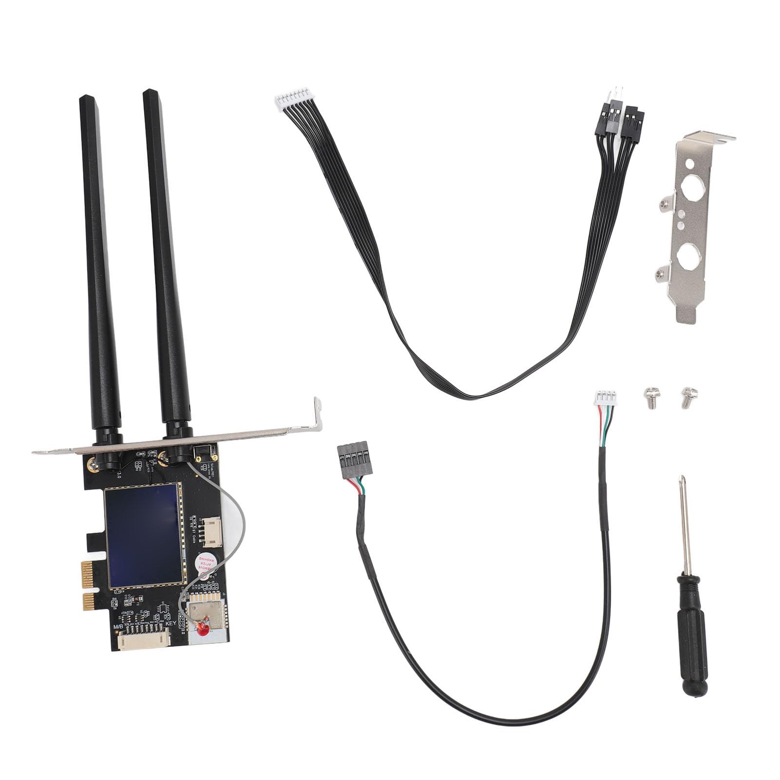 Carte WiFi PCIe, Double Bande 2,4g 5G Blue Tooth 4.2 Contrôle de l'application avec des Antennes 6DBI pour Les PC de Bureau