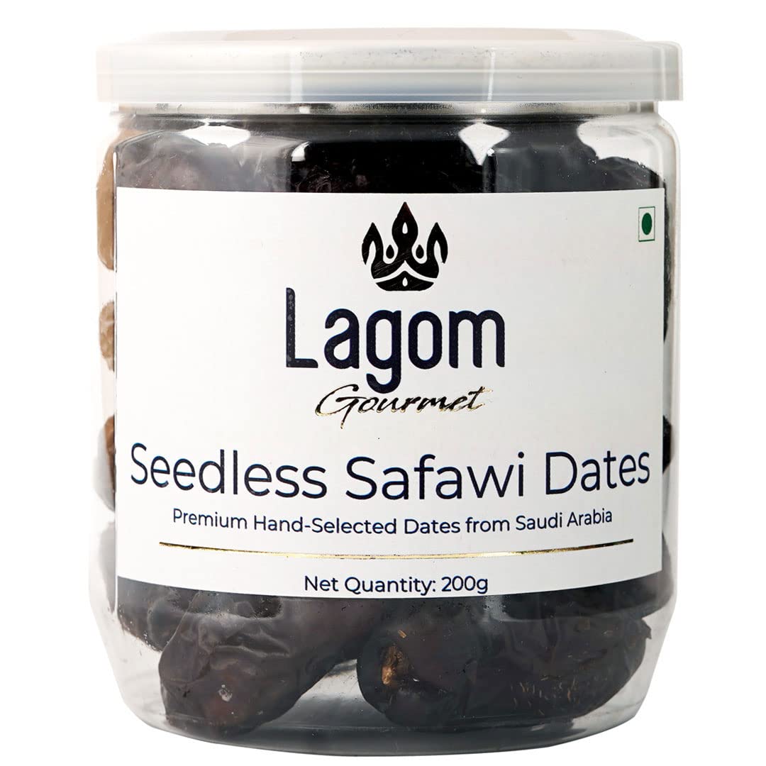 Lagom Gourmet Seedless Safawi Dates 200G,Saudi Arabia Dates,All Natural,No Preservatives,No Added Sugar,Gluten Free,Vegan,Plant Based,Non Gmo,Dates Dry Fruits,Khajur,Khajoor,Khejur (B0BPT4XVF7) Amazon Price History, Amazon Price Tracker