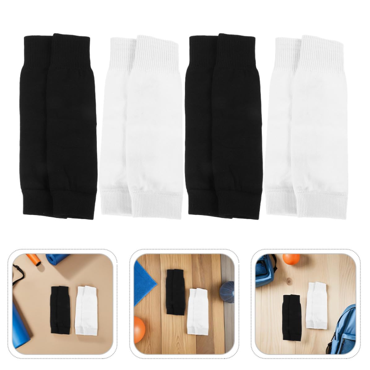 BESTOYARD 4 Pairs Soccer Shin Guard Sleeves for Running Outdoor Sports