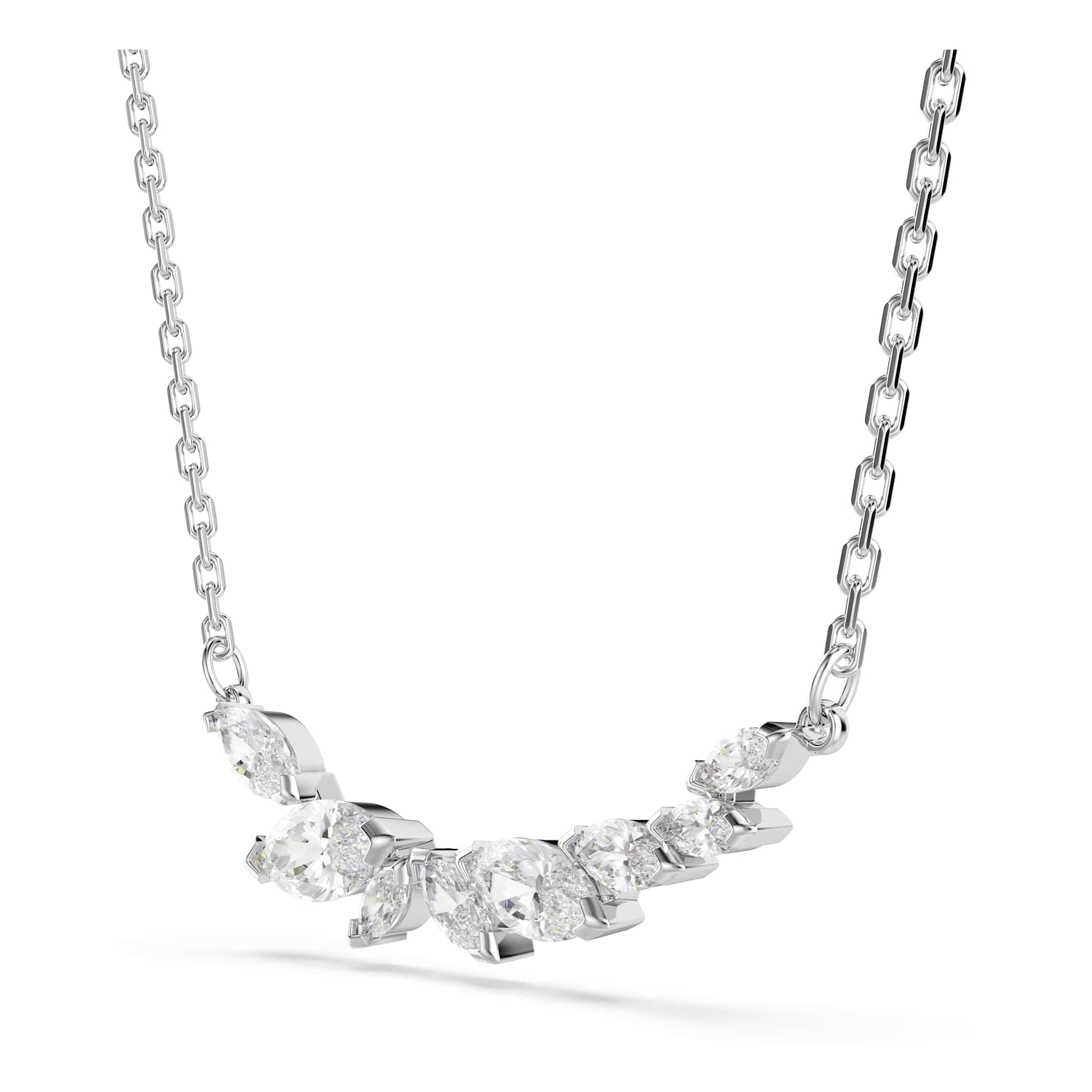 Swarovski Mesmera Collar, Talla Marquesa, Blanco, Baño De Rodio