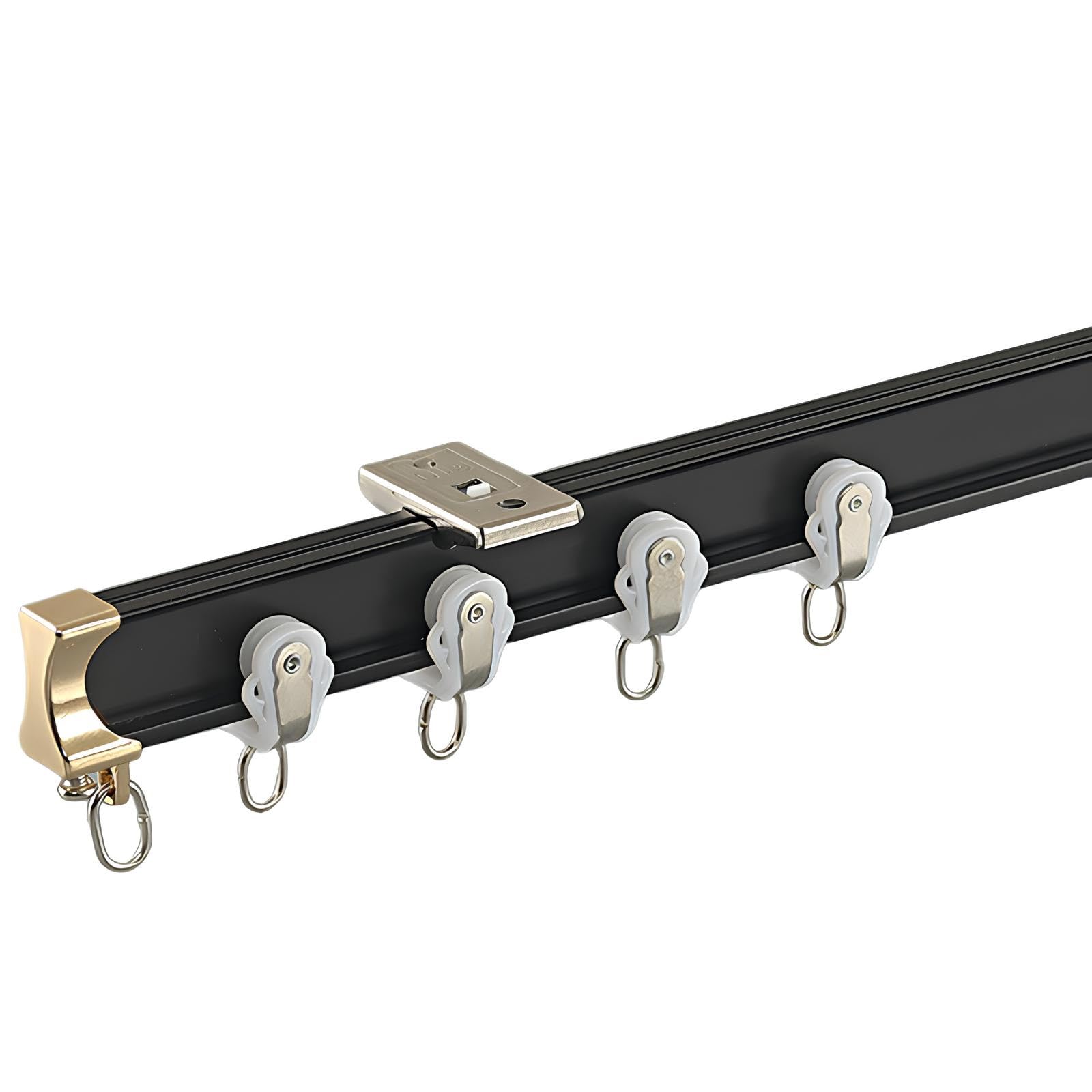 Sistema di binari per tende flessibili – Biegbares Aluminium Gardinenschiene für Erkerfenster und Vorhänge 4m Schwarz – Ideal für Wohnzimmer und Schlafzimmer.