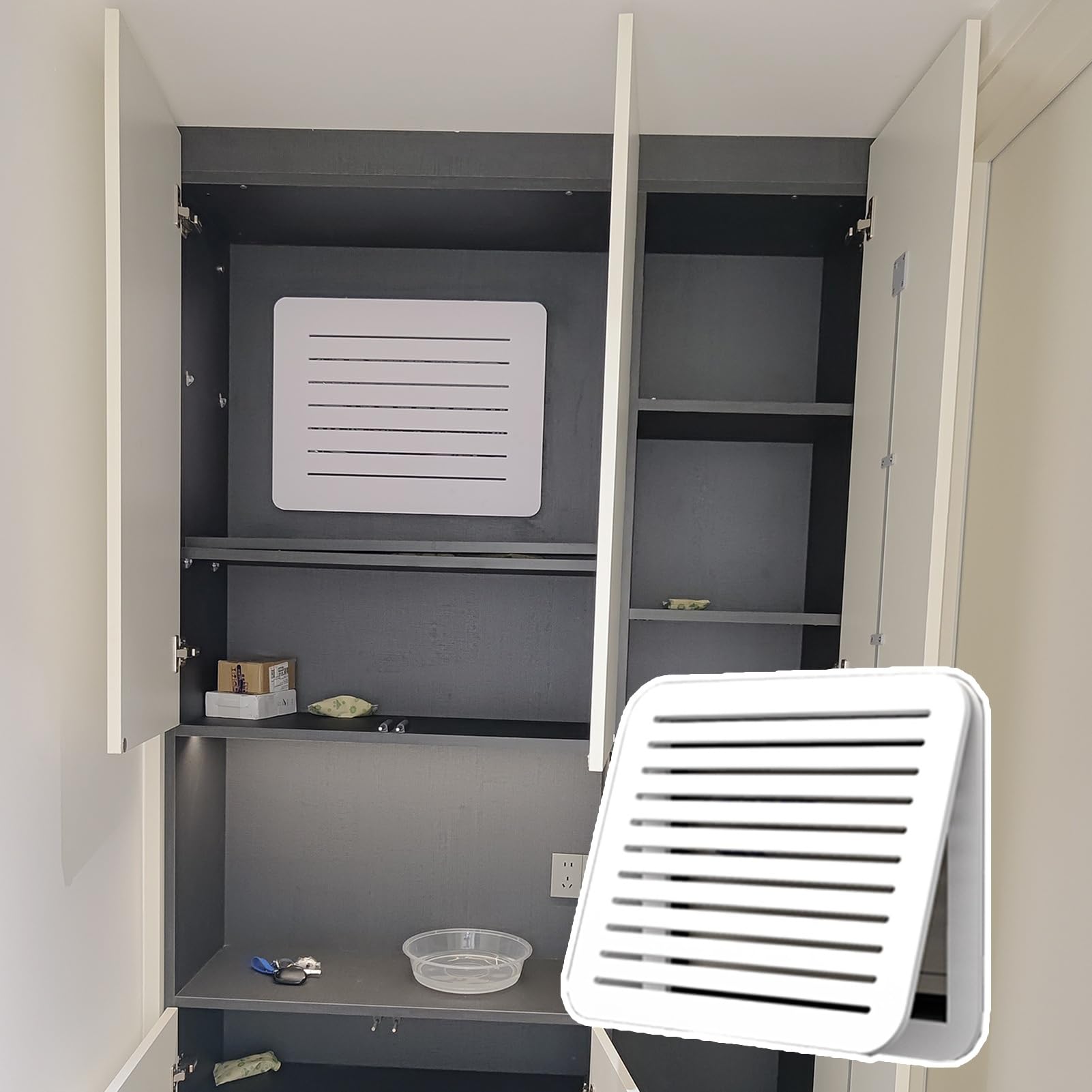Copri Quadro Elettrico Cornice Artistica con Cerniera per Coprire Il Quadro Elettrico, Coperchio del Quadro Elettrico con Foro di Ventilazione, Scatola del Contatore Elettrico, Decorazione in Stile Fa