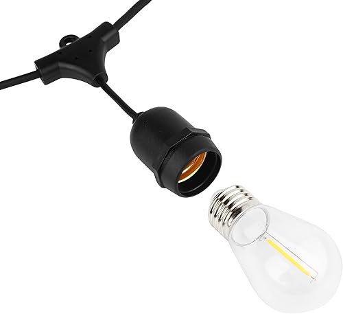 Miniatura 3 de LOKATSE HOME Tira de luces para exteriores de 54 pies, 15+1 bombilla S14 inastillable, LED, Edison, estilo vintage, certificación UL, conectable,