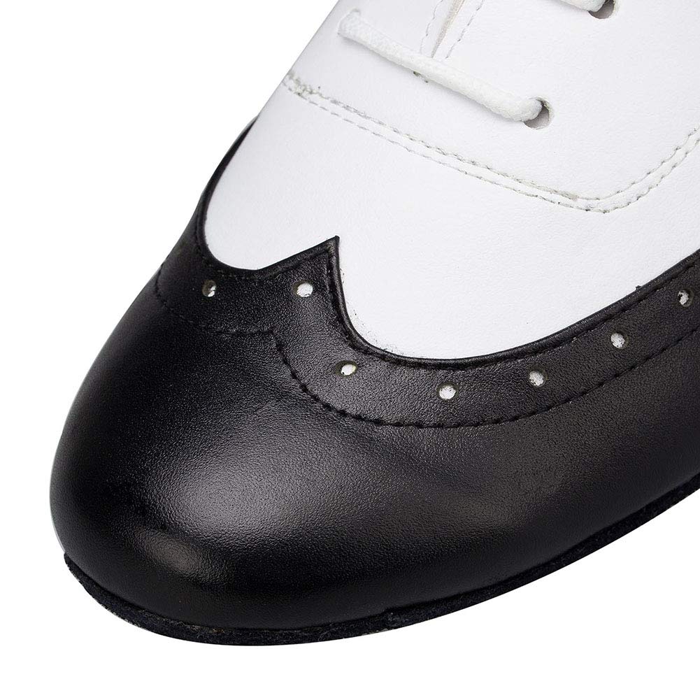 SWDZM Scarpe da Ballo Latino Americano Uomo per Salsa Tango Jazz Partito di Danza Scarpe Tacco Basso,L147,Nero,Ante,43 EU