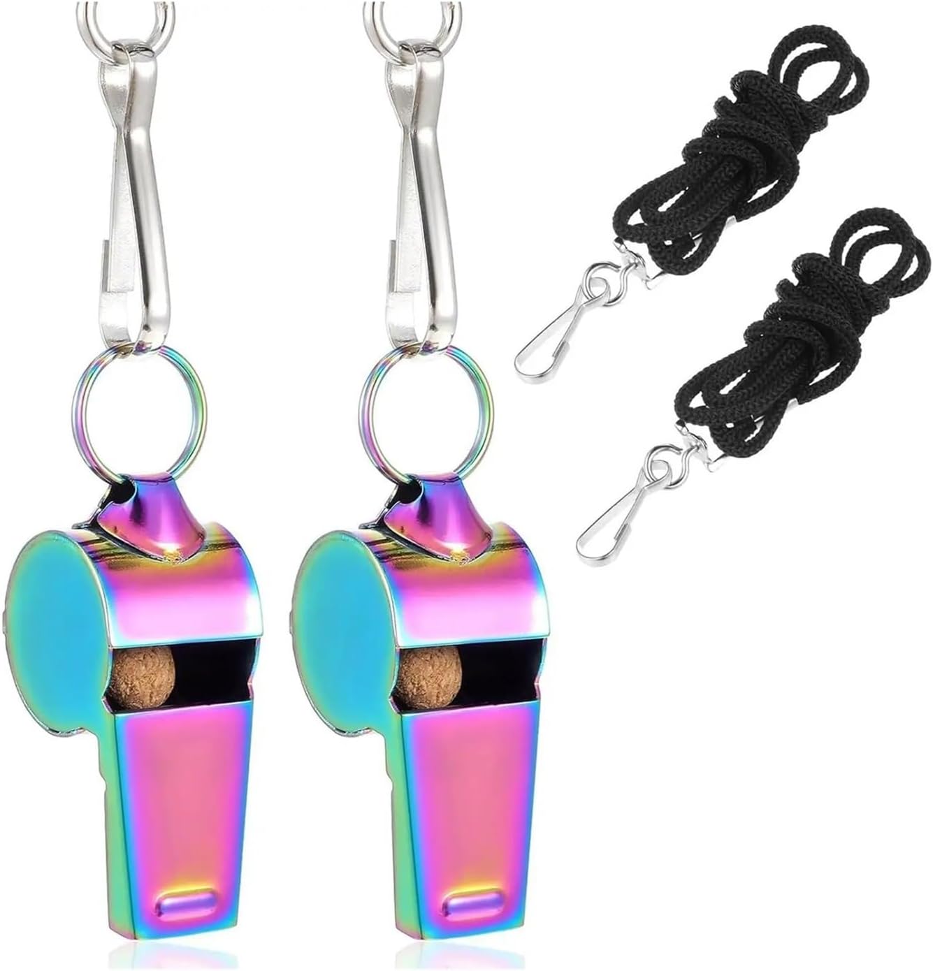 10 PCS Sports Whistle Stainless Steel Coaches Whistles with Lanyard Outdoor Supplies