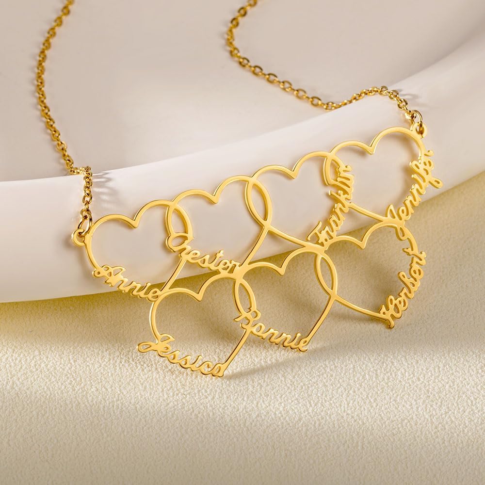 AILIN Personalized Heart Mom Necklace With 1-8 Names 925 Sterling Silver/Stainless Steel Custom Mother Daughter Necklace Family Jewelry Christmas Birthday Gifts For Women Grandma Granddaughter - Image 5