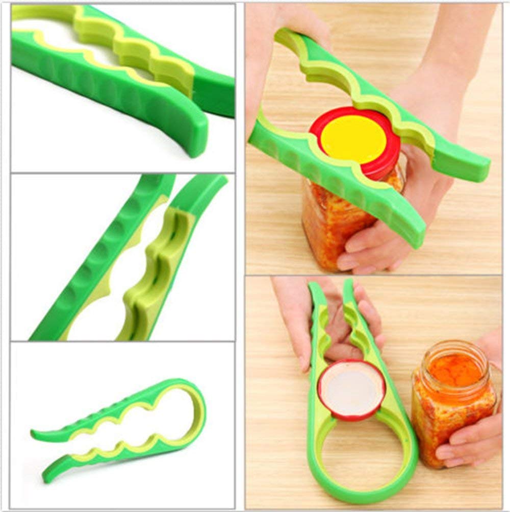 2 abrelatas multiusos con correa de goma ajustable para sujetar botellas o tarros de botellas para manos pequeñas, personas mayores o cualquier persona que sufra de artritis