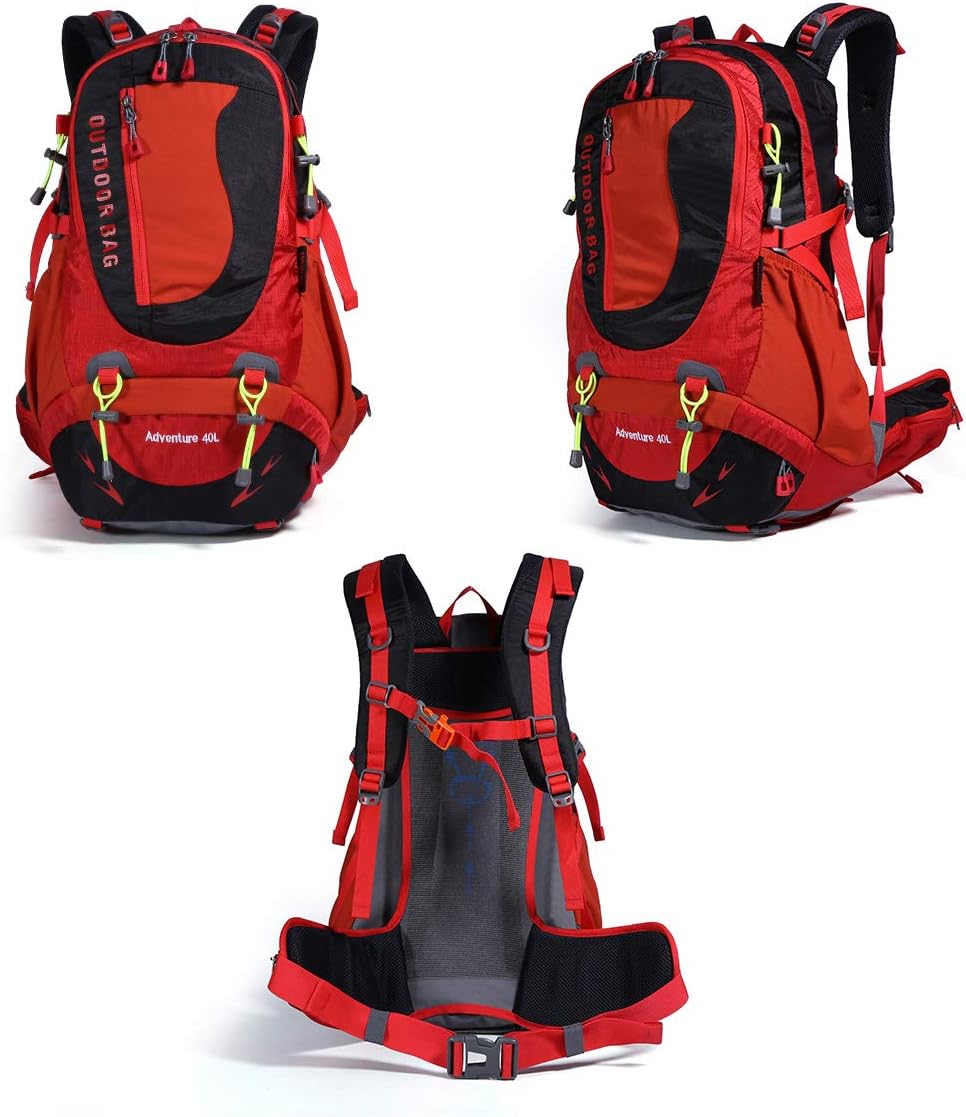 Hiking Backpack Waterproof Outdoor Internal Frame Backpacks for Men and Women Travel Camping Climbing (DV2003-Red-New) : Sports & Outdoors