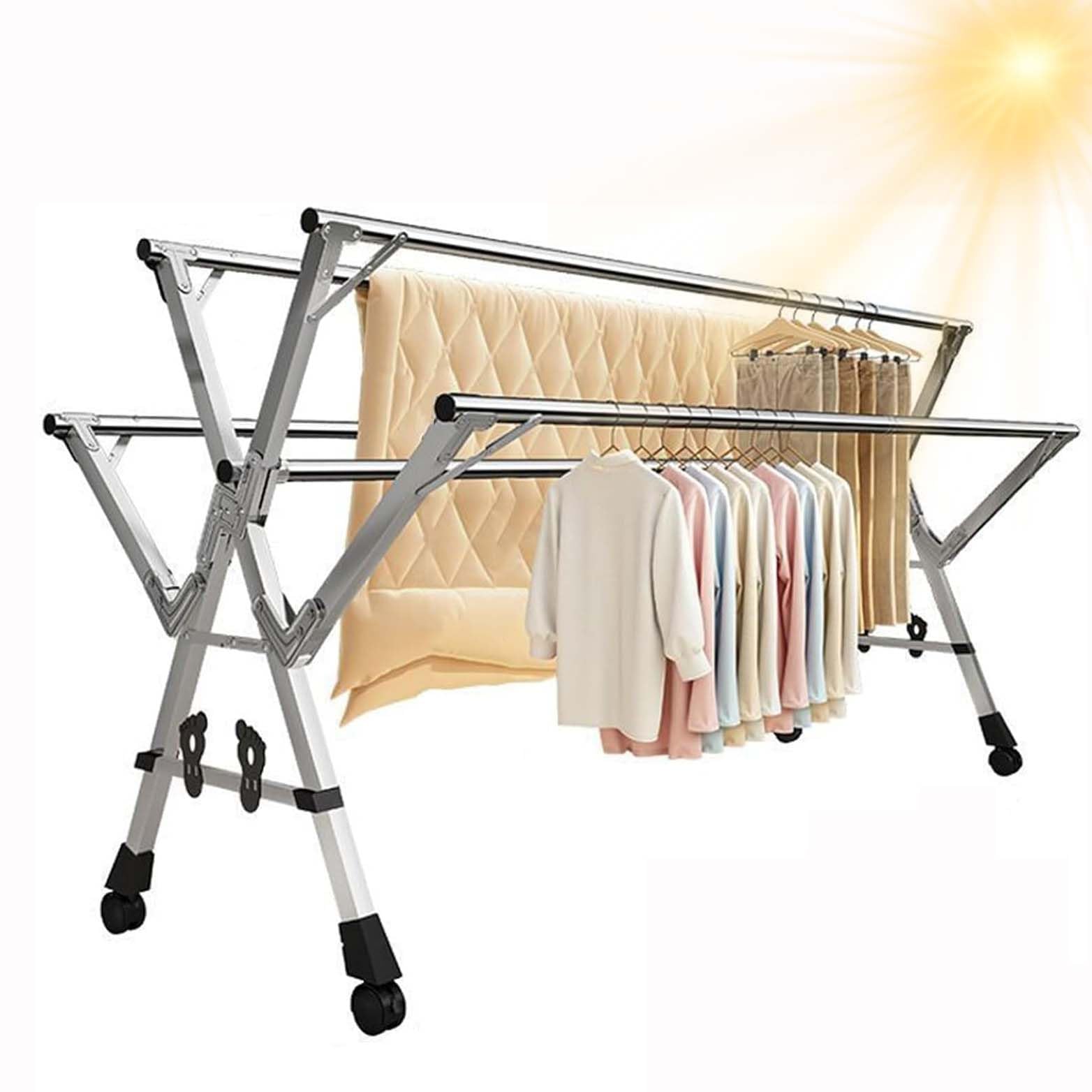 Tendedero de ropa exterior para sábanas y coladas grandes en terrazas o jardines