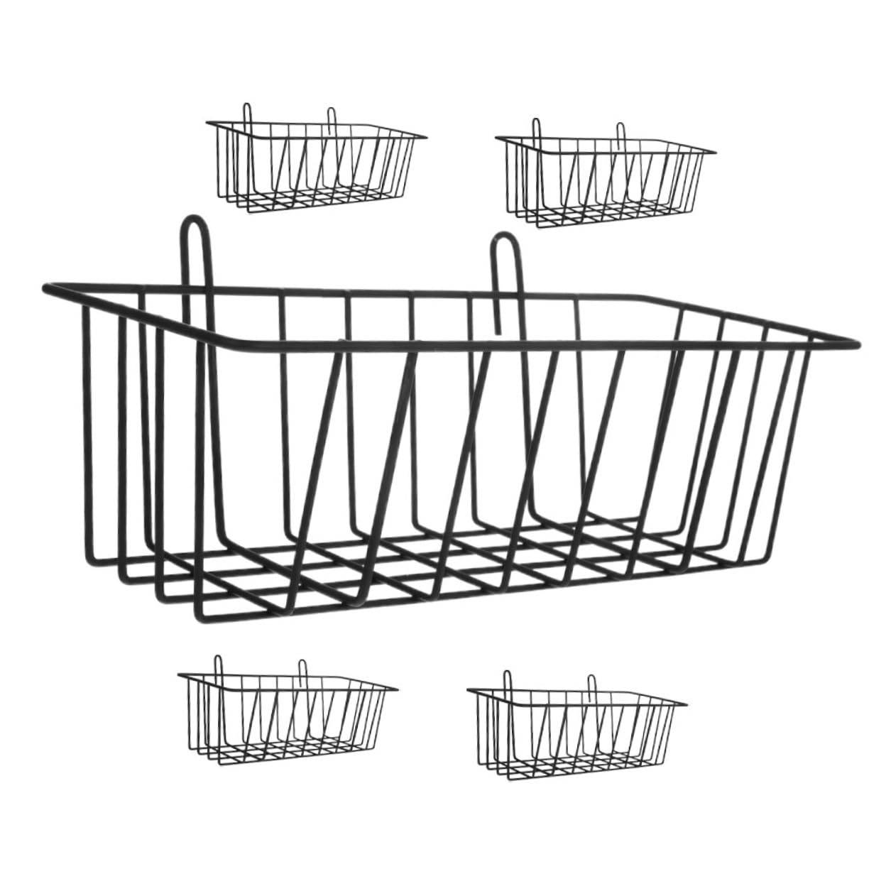 Veemoon Mangeoire à Foin et Évite Renversements pour Lapins en Fer Noir 5 Pièces, Support Résistant Garde la Nourriture Fraîche pour Cage d'animaux