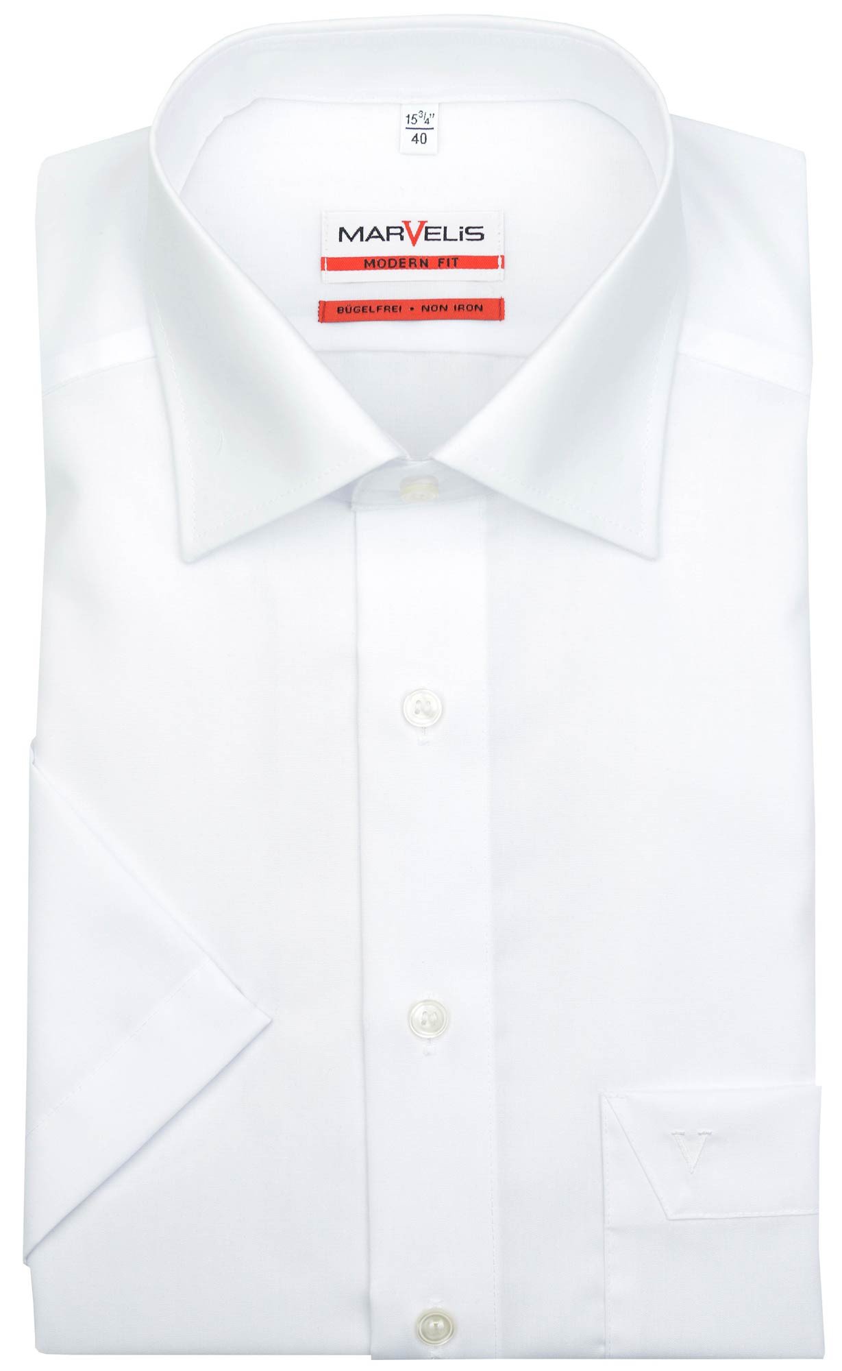 Marvelis Męska koszula biznesowa z krótkim rękawem, Non-Iron Modern Fit, jednokolorowa, New Kent