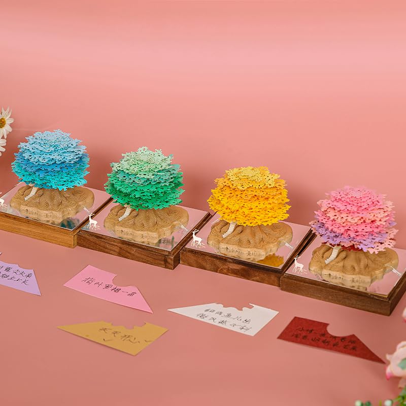 Kalendarz artystyczny 3D, podkładka na notatki, urocze karteczki samoprzylepne, drzewo sakury, ze światłem, kreatywne drzewo sakura, odrywanie, papierowa, do samodzielnego wykonania, do domu, biura