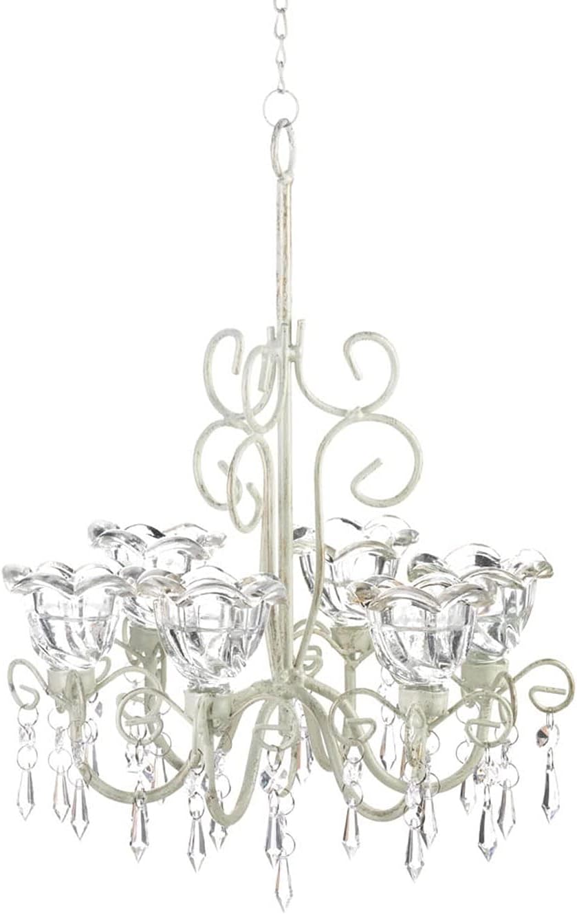 Zings & Thingz 57071441 Crystal Blossom Chandelier, White