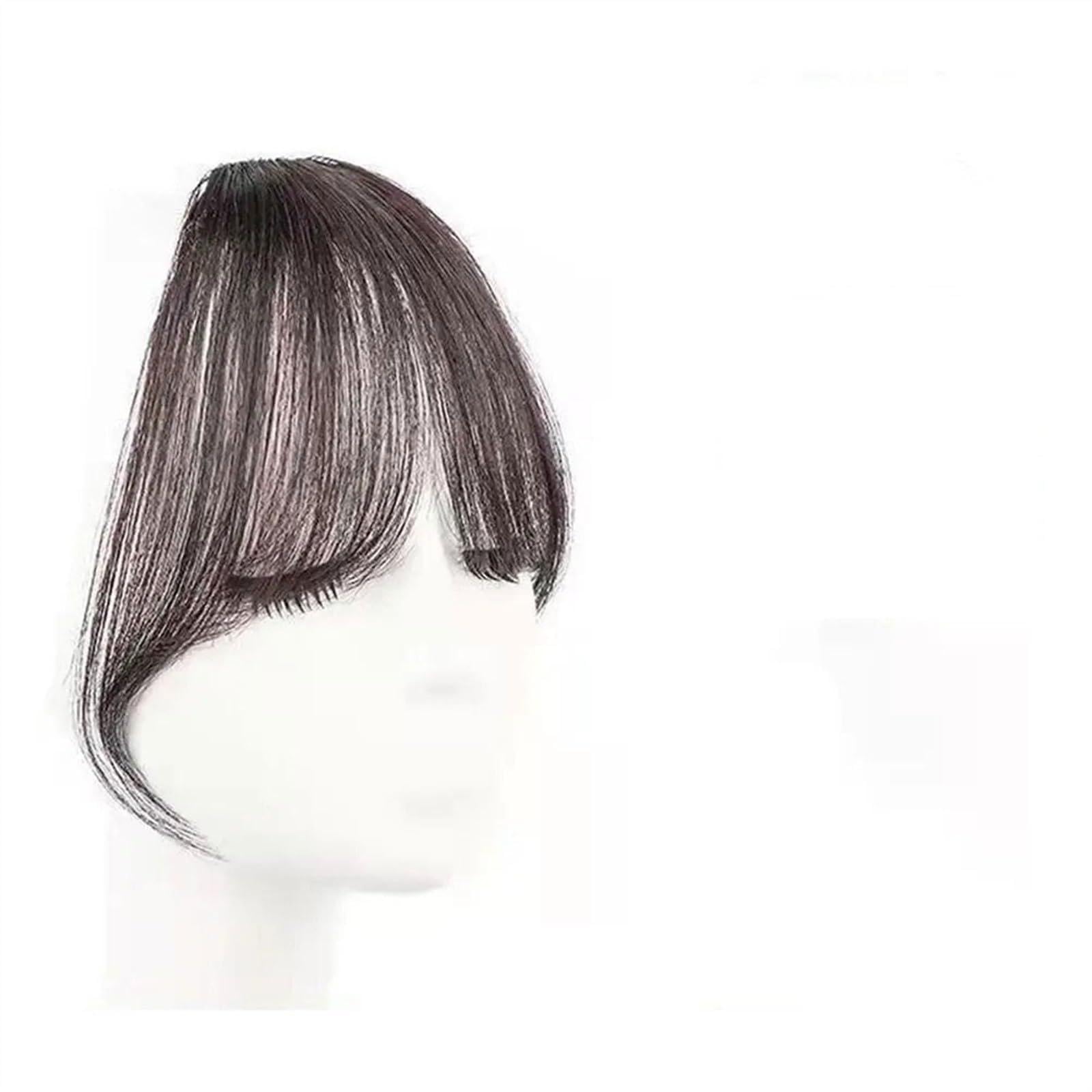 Frange à clip cheveux naturel noir pour femmes visage rond