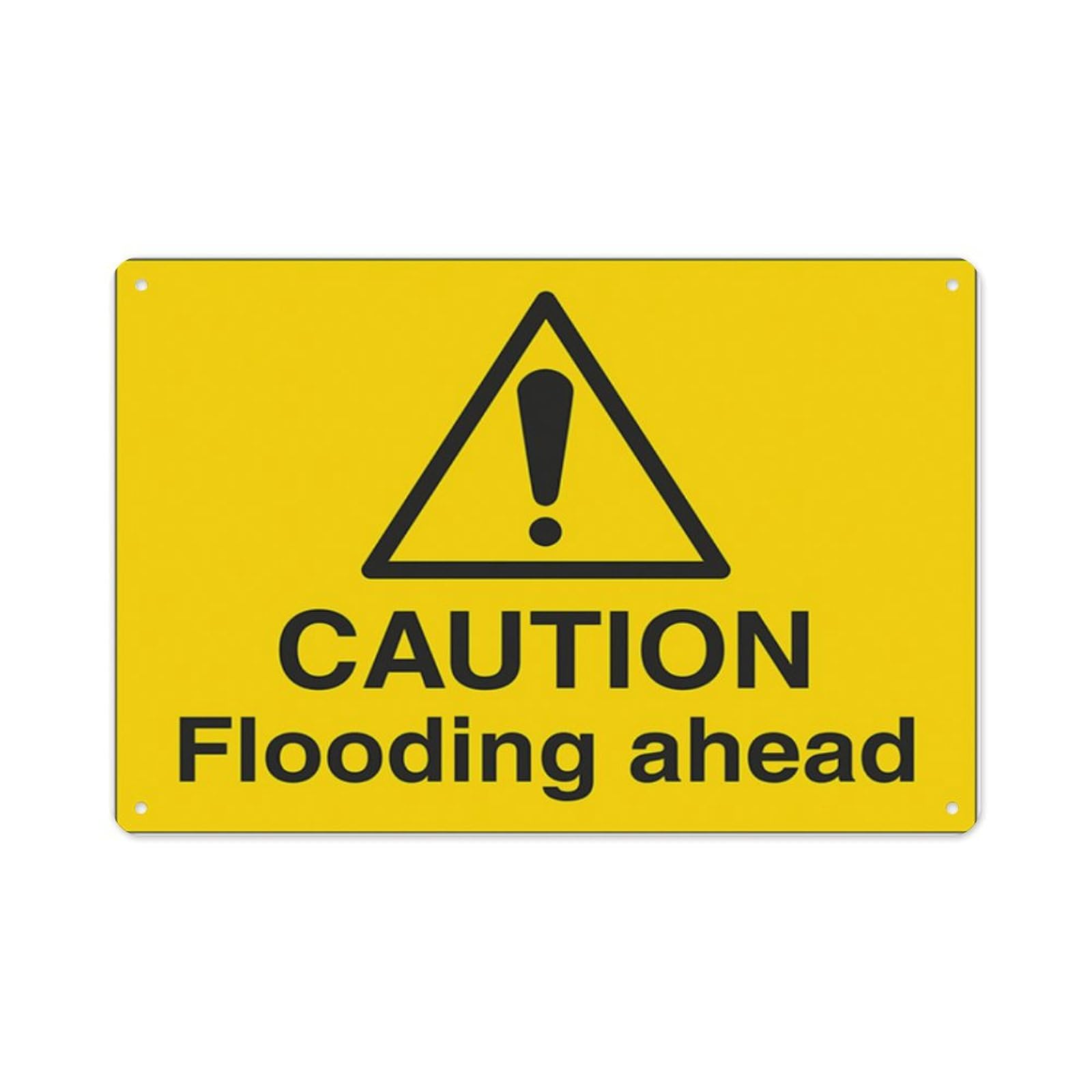 peiyeety Caution Flooding Ahead Aluminum Tin Warning Signs For Home Outdoor Garden 8X12 Inches