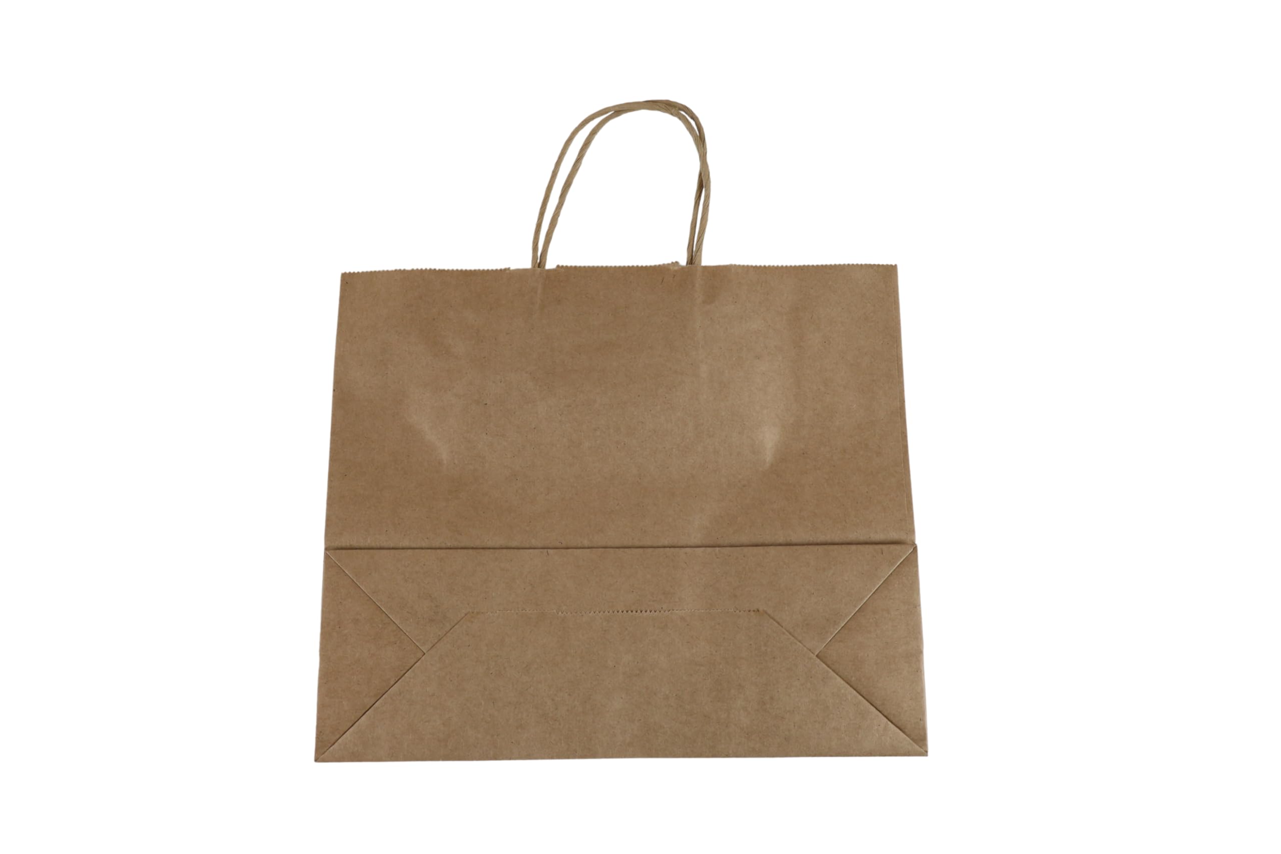 Lot de 500 Sacs Kraft Épais 32 x 11 x 27 cm – Papier Kraft Naturel avec Poignées Torsadées – Pour Commerces et Restauration