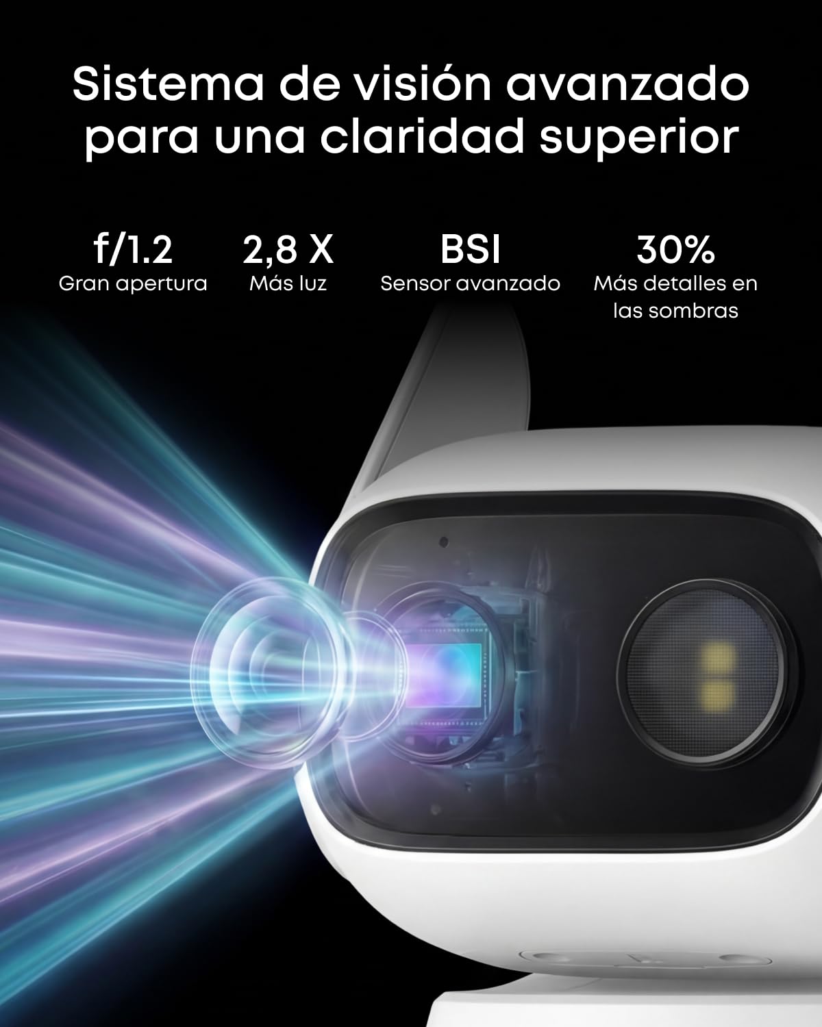 eufy Security C31 camara vigilancia wifi exterior e interior, cámara para mascotas y bebés con aplicación móvil, visión nocturna en color, giro e inclinación de 360,almacenamiento local,grabación 24/7