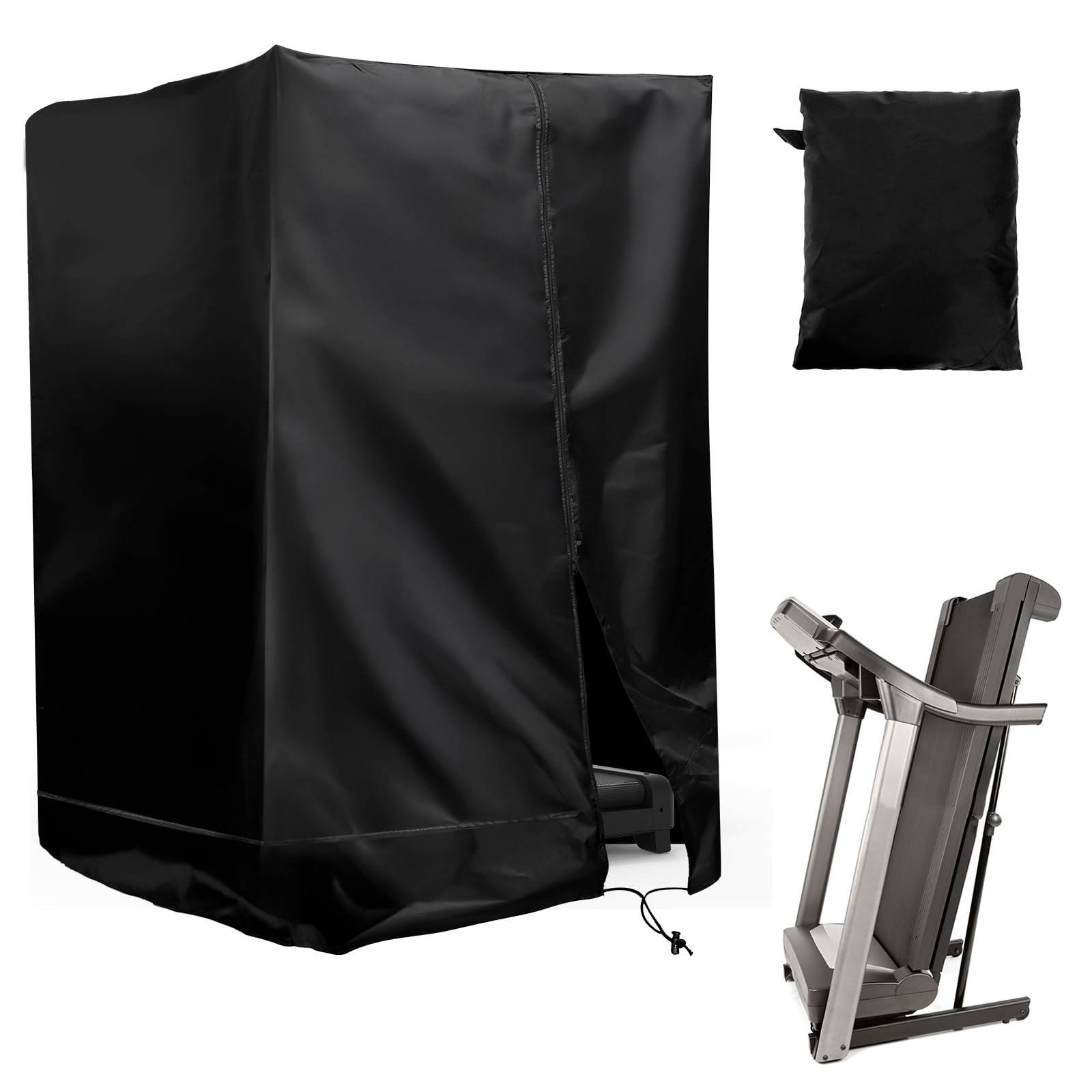 Nagpew Folding Treadmill Cover, Waterproof Treadmill Cover with Zipper, Drawstring, Storage Bag, Dust-proof Run Exercise Cardio Train Machine