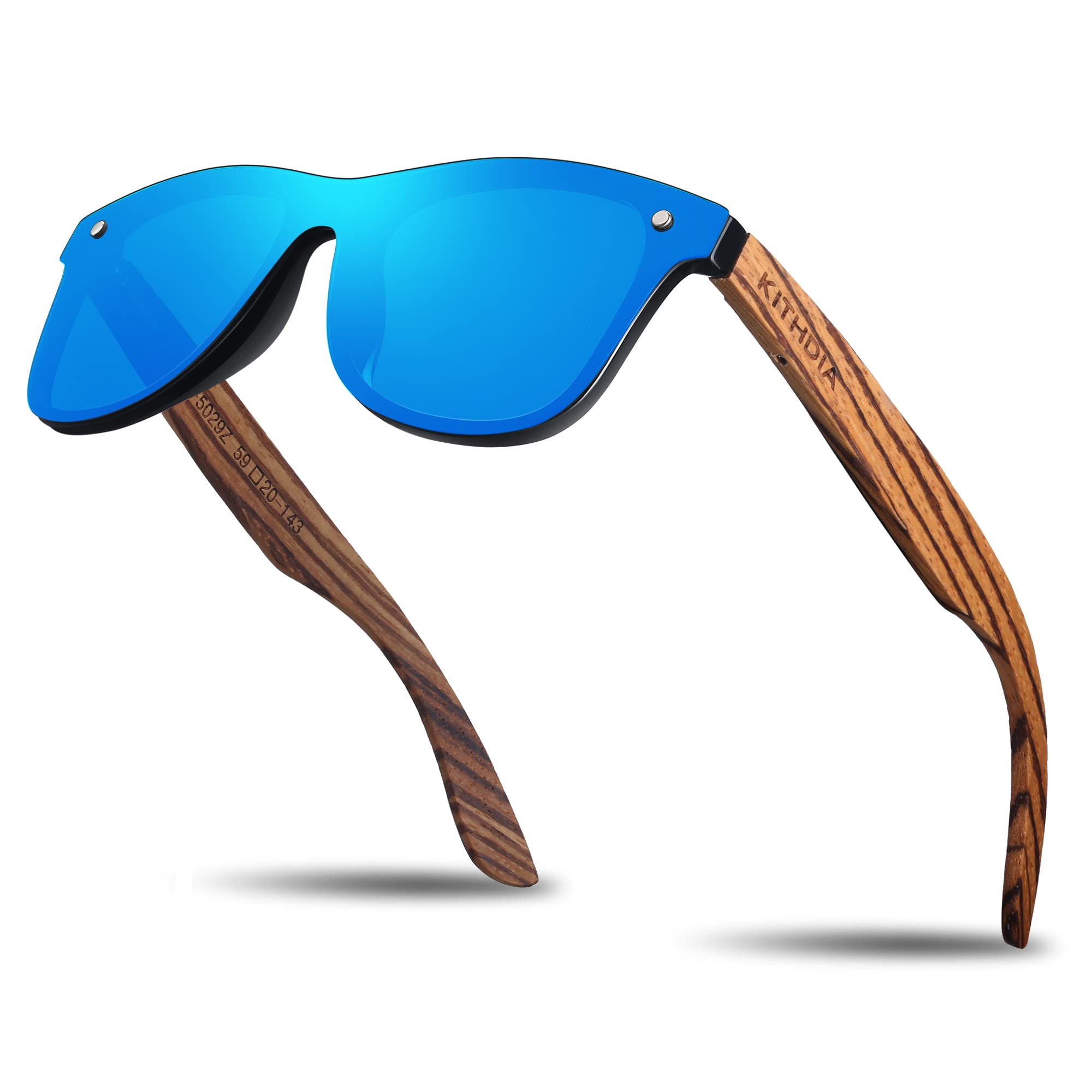 KITHDIA occhiali da sole in legno da uomo unisex occhiali da sole polarizzati con protezione UV400 occhiali da sole Donna S5029