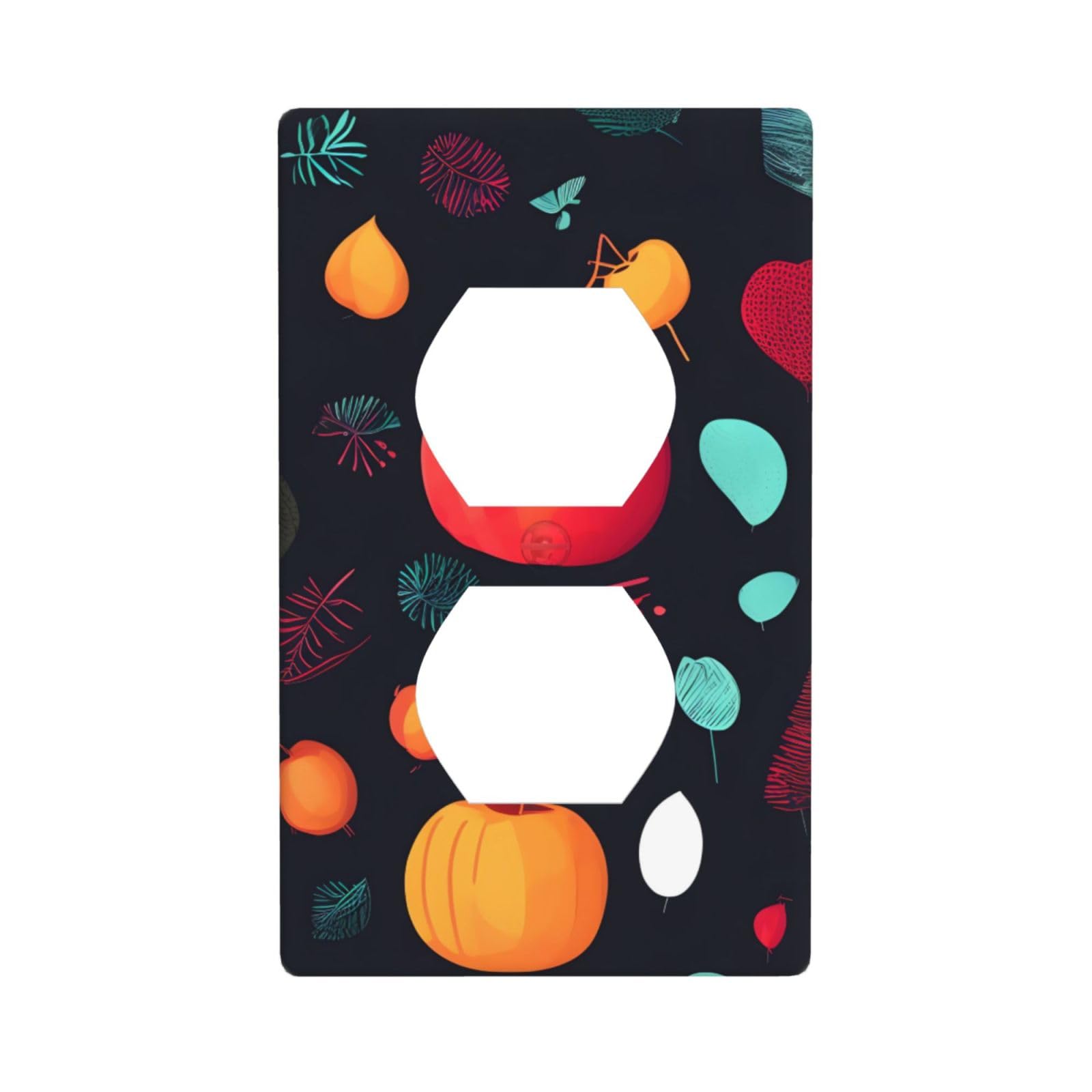 Pumpkin Flowers Unbreakable Polycarbonate Switch Plate-1 Gang Screwless Wall Plate for Home Office