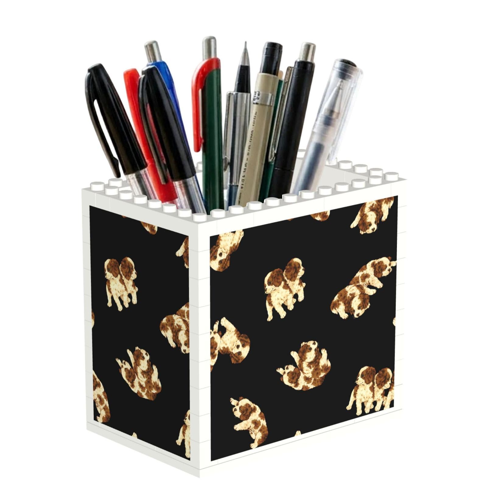 Poadnly Cavalier Puppy, Pen Pot Pencil Holder for Office Home School, Compact Desk Organiser for Office Stationery