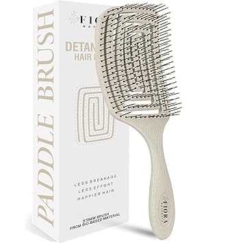 Fiora Naturals Paddle Hair Brush for Thick Hair - Detangler