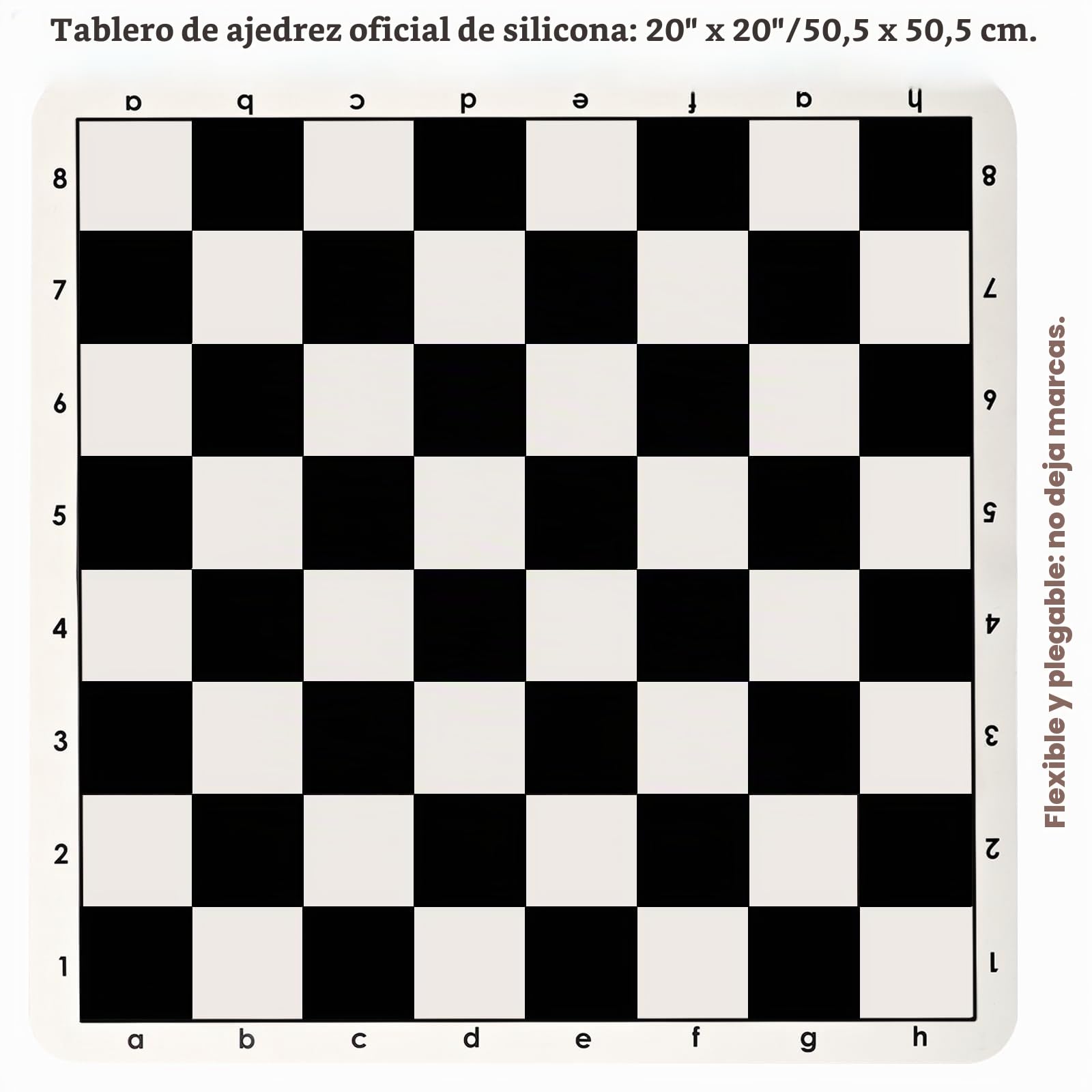 Juego de ajedrez – Tablero de ajedrez de silicona de 20 pulgadas, piezas de ajedrez Staunton ponderadas de altura King con 2 reinas adicionales, juego de ajedrez portátil profesional con bolsa de