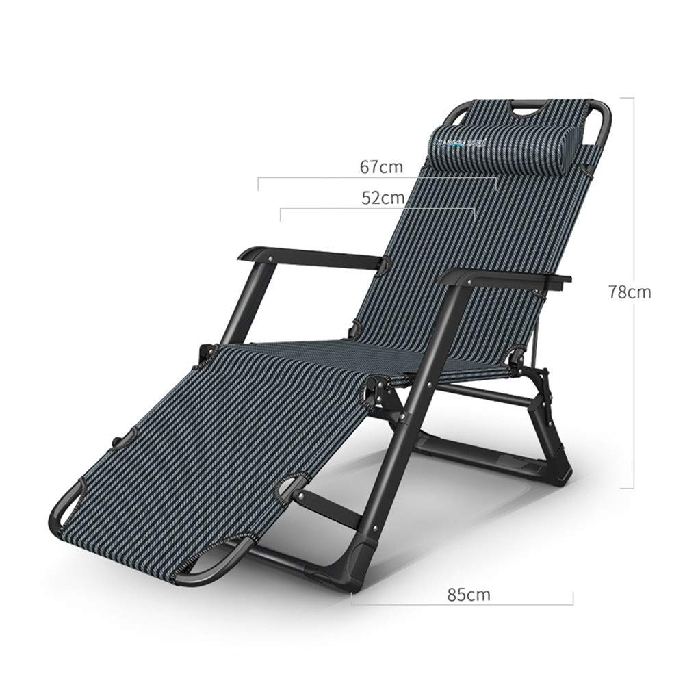Sillas Plegables de Gravedad Cero, Ajustables, con 10 Niveles de inclinación, para Playa, Patio, Piscina, jardín, Camping, Exteriores, Patas cuadradas de Acero (Color: Negro)