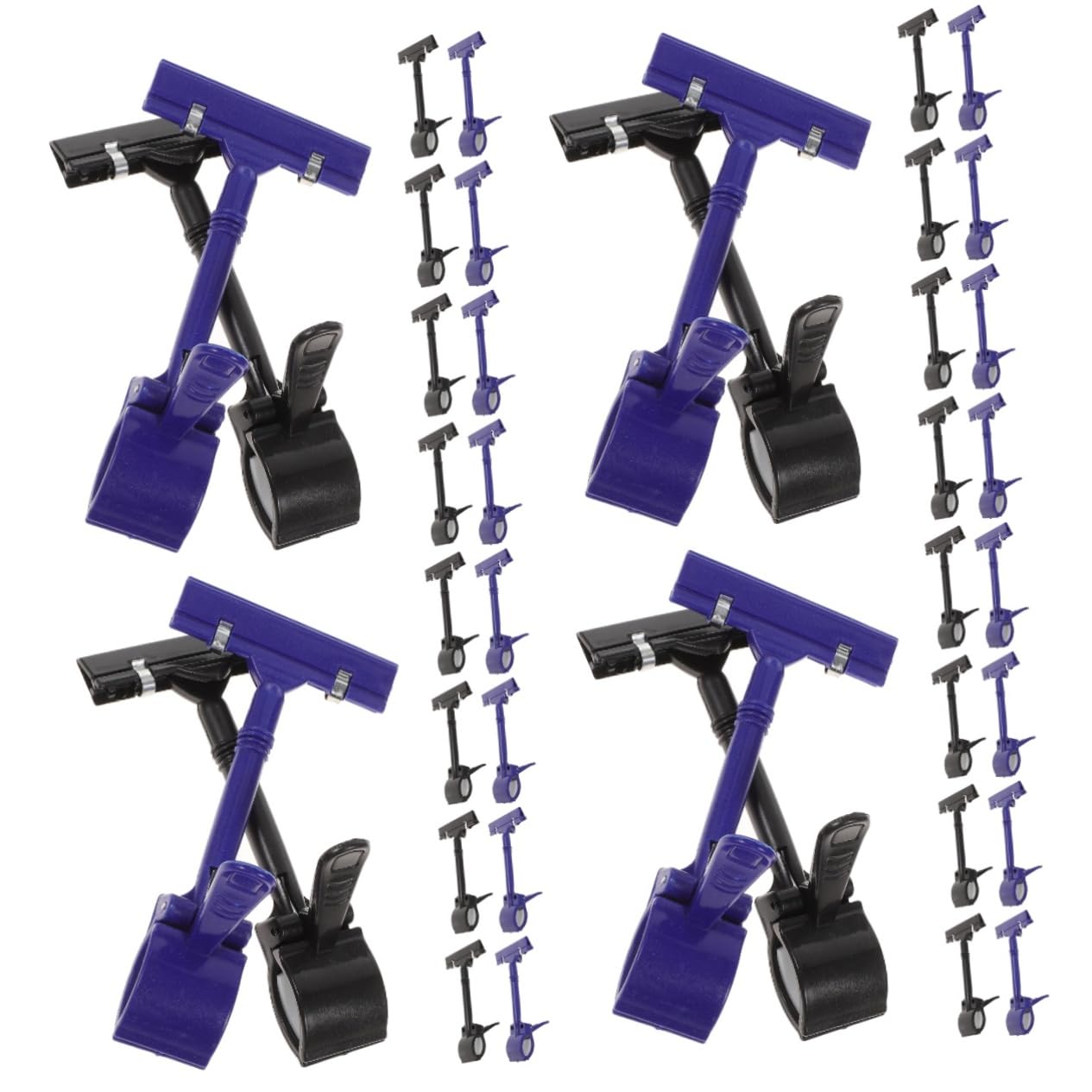 Gadpiparty 4 Ensembles Porte Étiquette Double Clips De Supports Affichage Pour Prix Publicité Étiquettes Noir Et Bleu Pour Magasins Supermarchés Expositions Et Événements 10 Pièces * 4