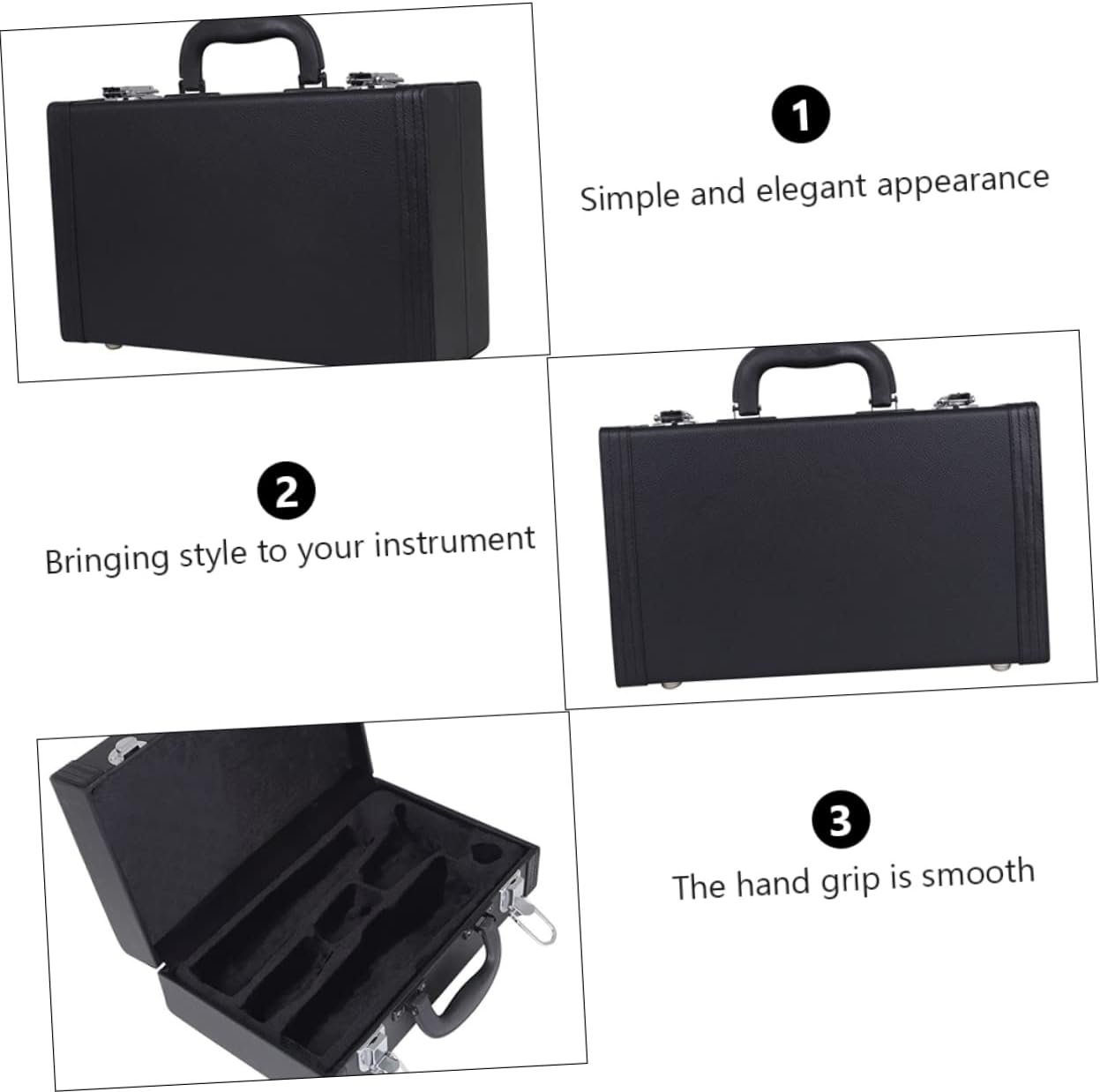 Totority Elegant Clarinet Case Leather Carrying Case for Saxophone Musical Instrument Accessory