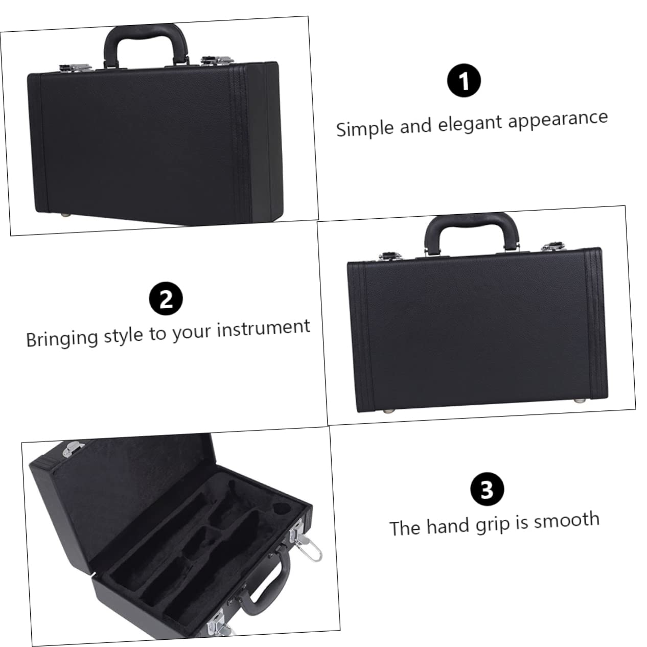Totority Long-lasting Clarinet Case Absorption Padded Flute Carrying Box for Saxophone Gig Bag