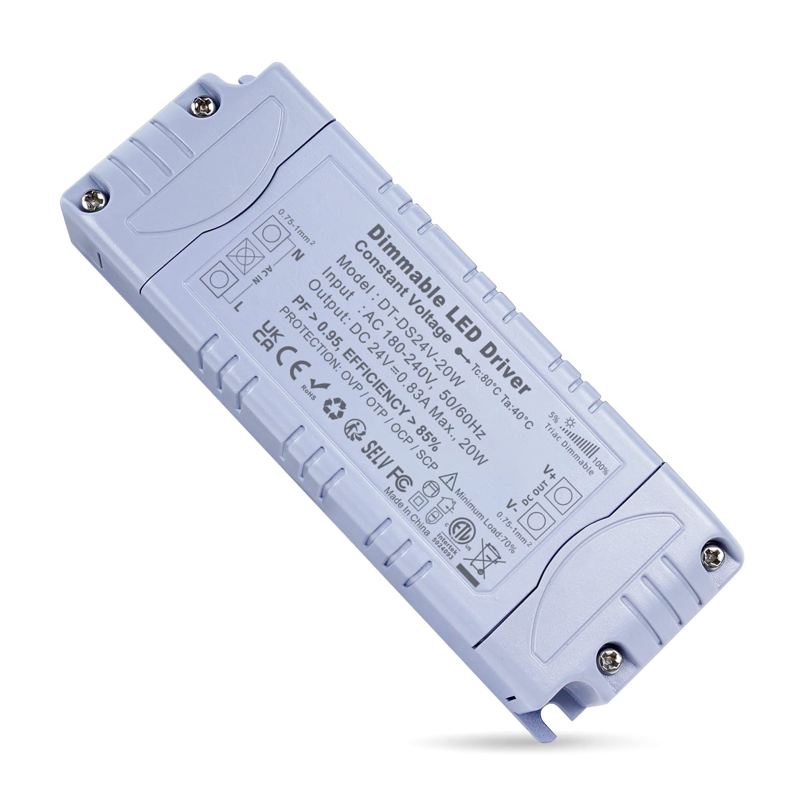Buy REYLAX LED Driver Dimmable 24V 20W 830mA, Triac AC 240V to 24V