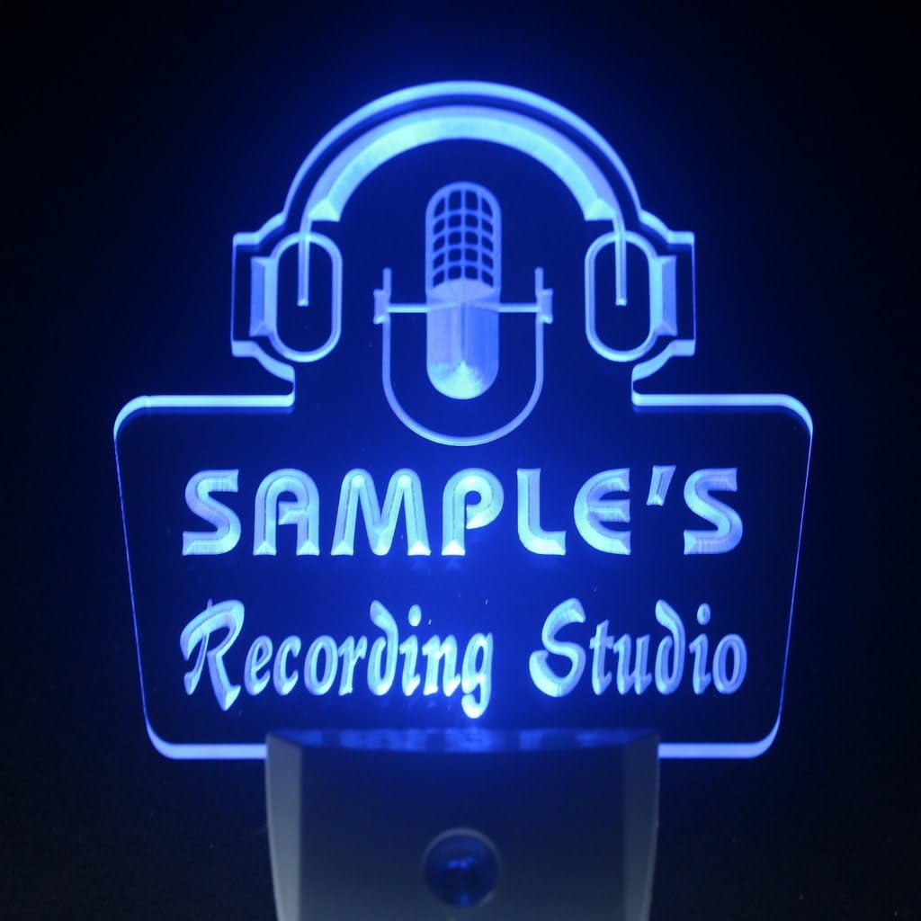 ADVPRO wsqm-tm Name Personalized Custom Recording Studio Microphone Day/Night Sensor LED Sign
