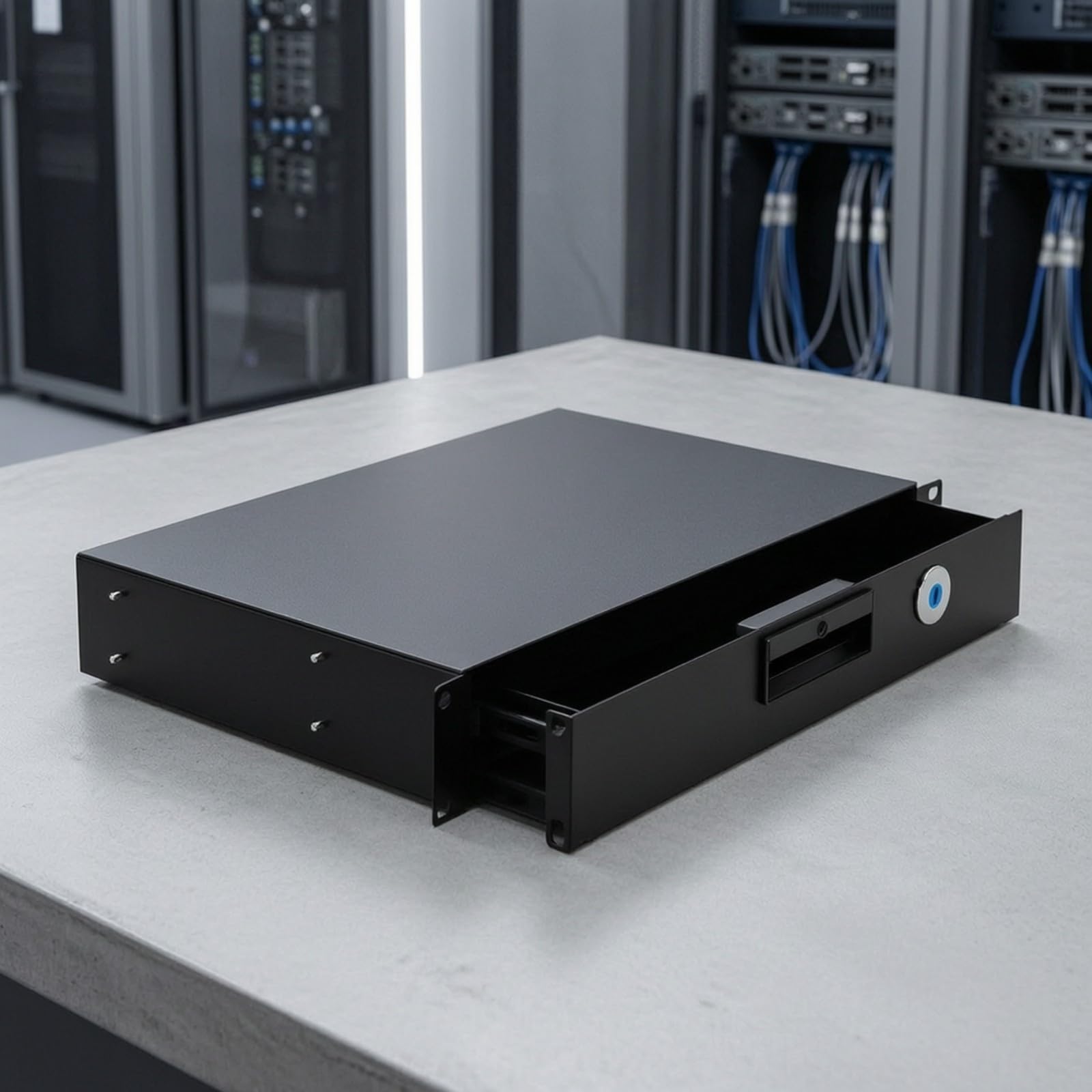 kowaku Cajón Montaje en Rack Ahorra Espacio Cajón con slizantes y Hardware Montaje Anticorrosivo Estante slizante para Oficinas, Abierto